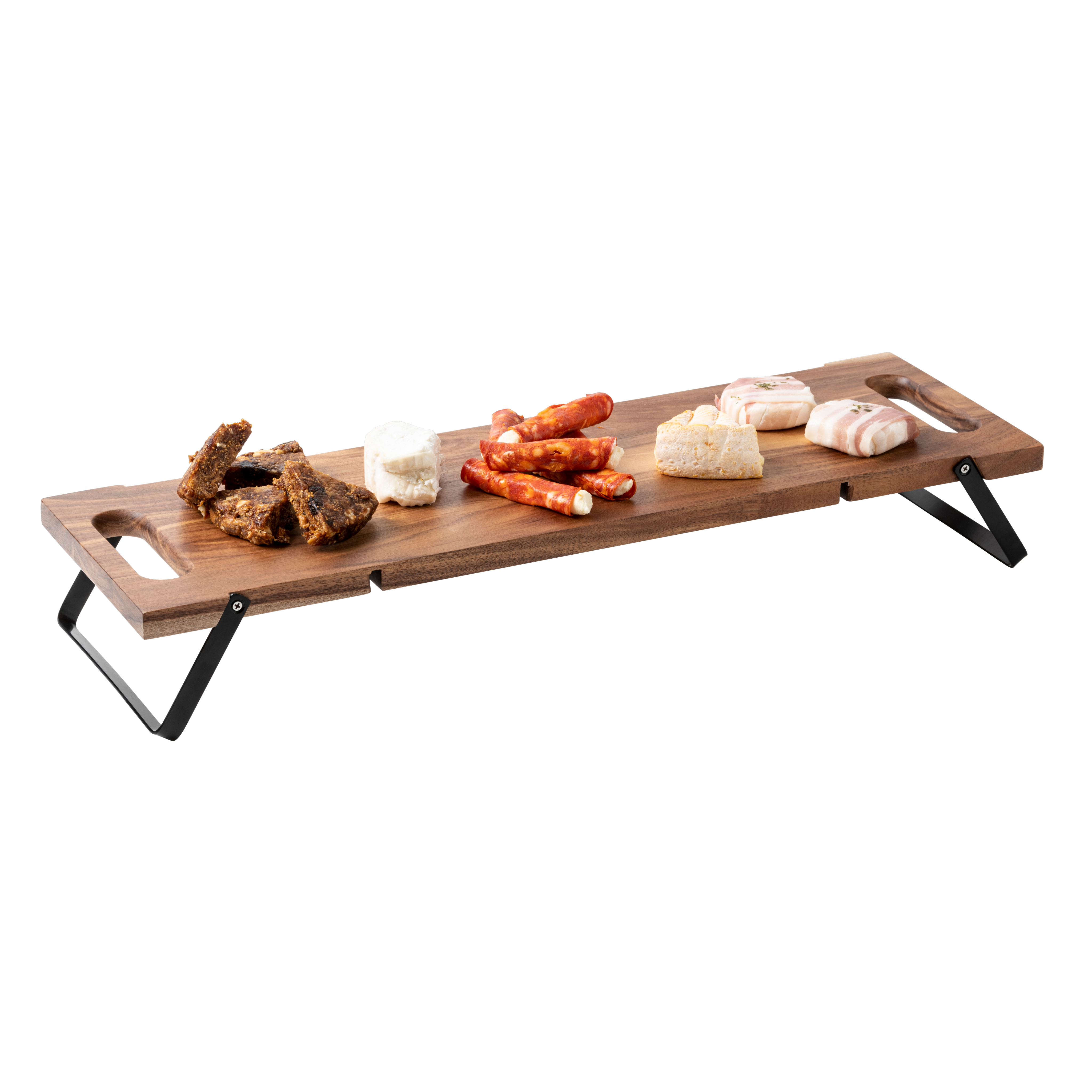 ACACIA LUX Serveerplank/tafel zwart, naturelH 1,8 x B 56 x D 18 cm