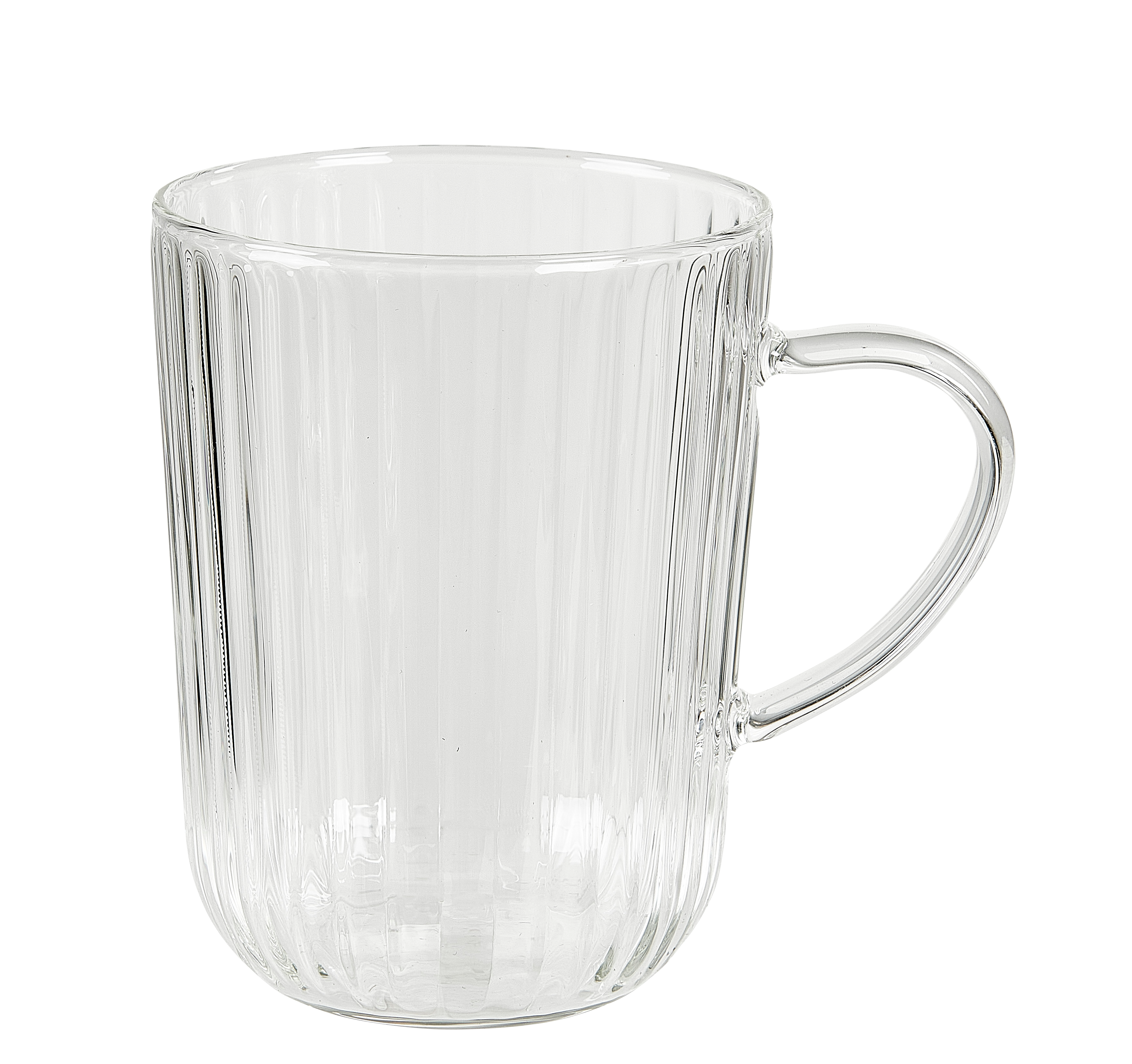 PAUSA Theeglas met oor 45 CL transparant - set van 6 H 10,5 cm - Ø 8,3 cm