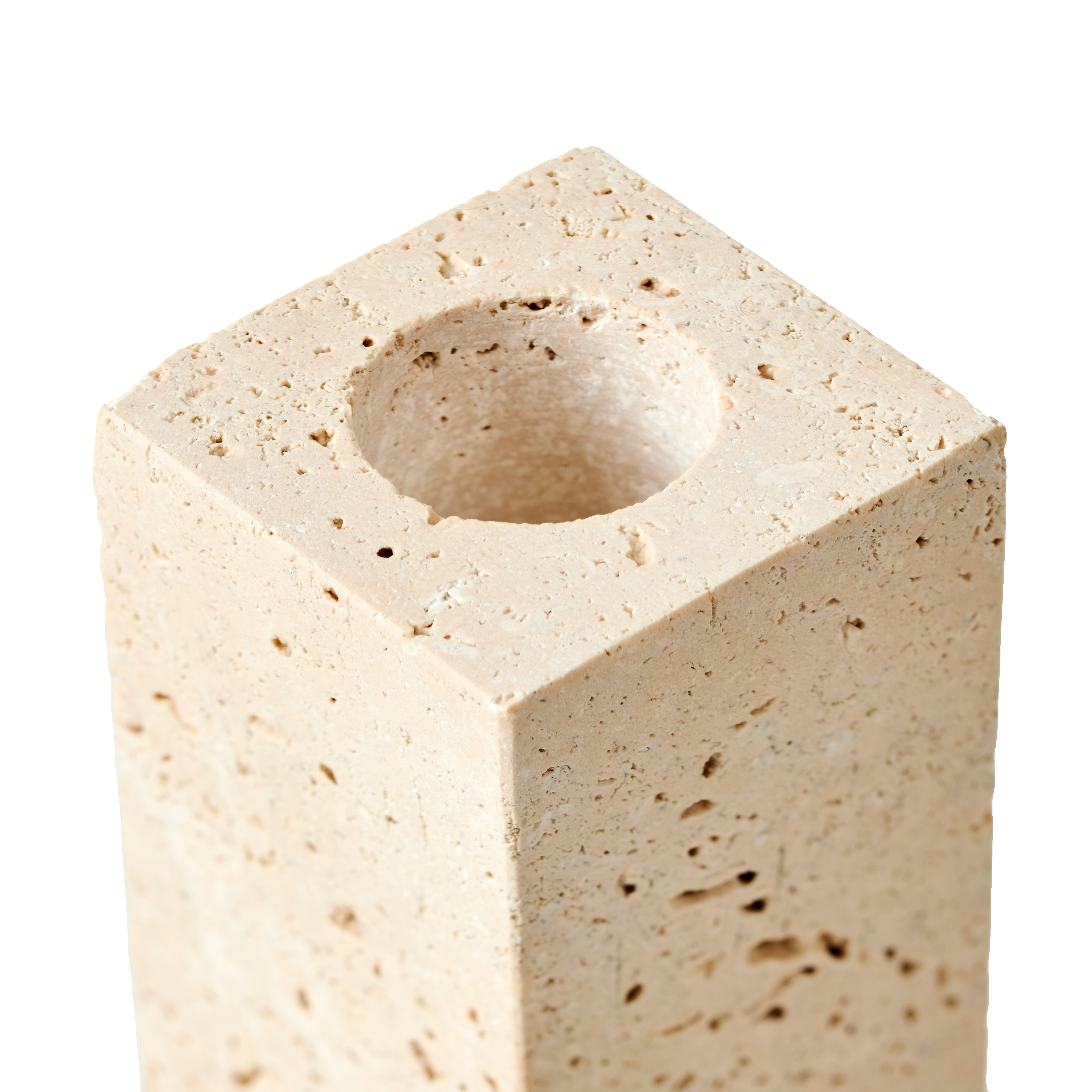 TRAVERTIN Kaarsenhouder naturelH 11,5 x B 4 x D 4 cm