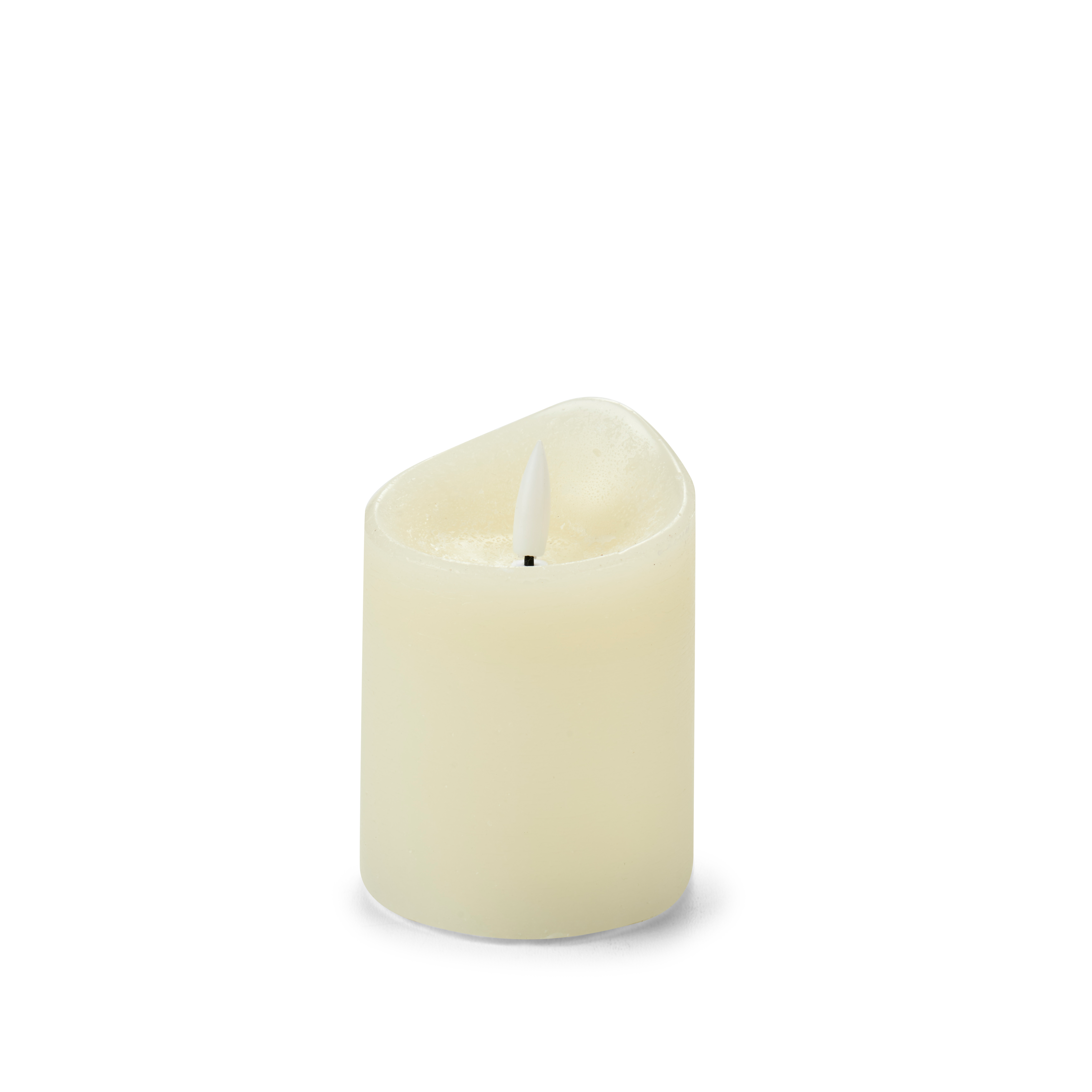 RUSTIC Kaars met led grijsH 10 cm - Ø 7,5 cm