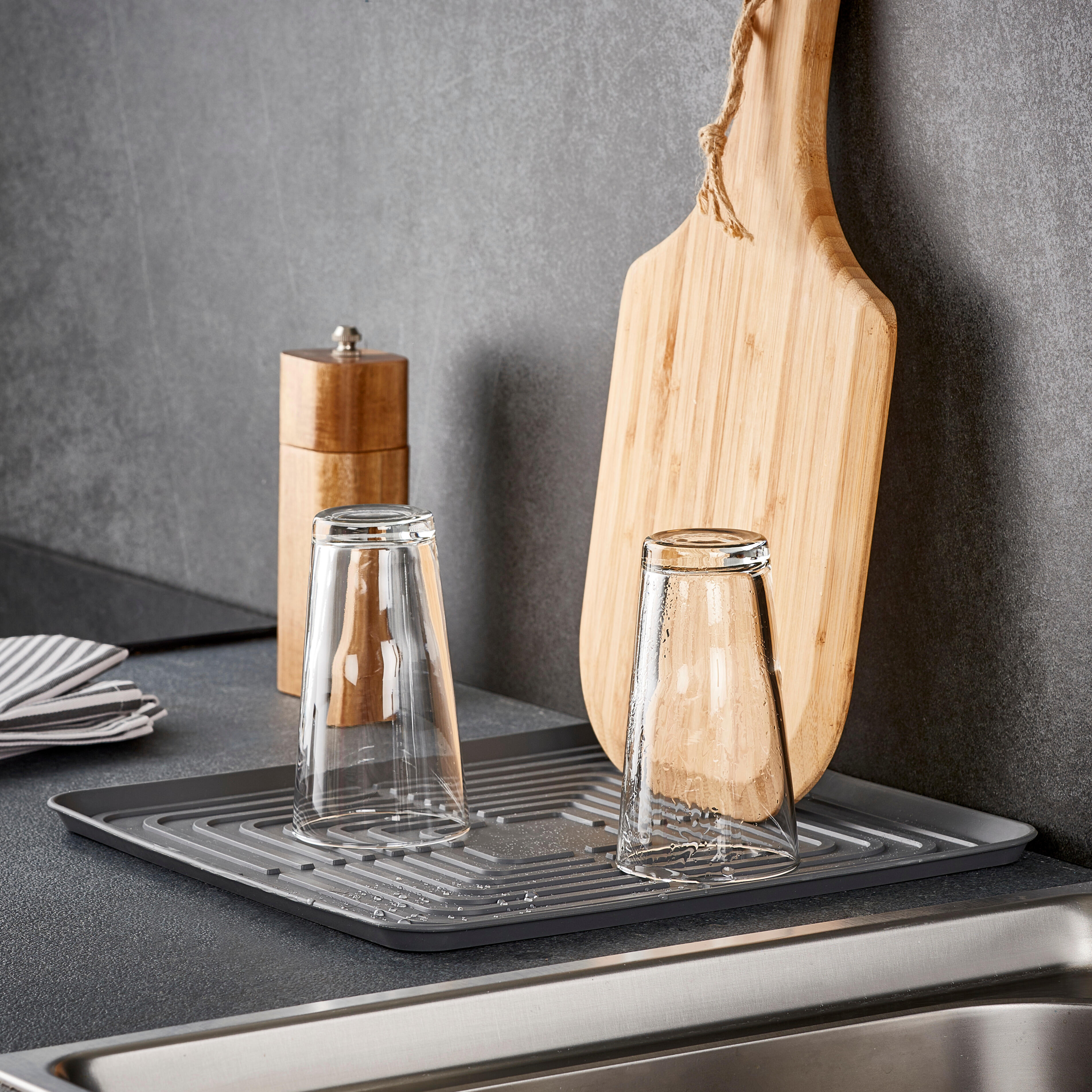 SINK Afdruipmat grijsH 1 x B 31 x D 31 cm - CASA