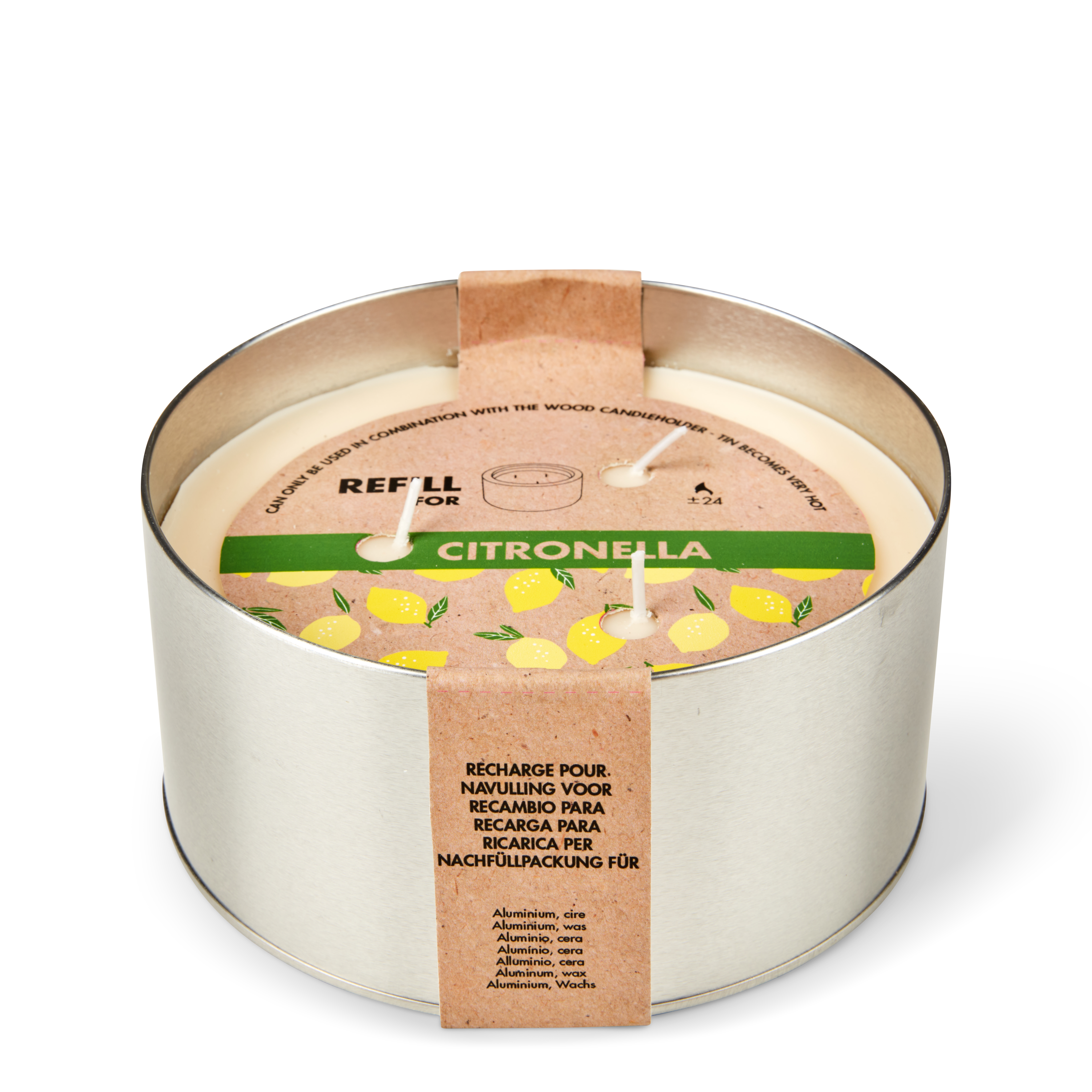 WOOD Navulling tuinkaarsH 7,5 cm - Ø 15 cm - CASA