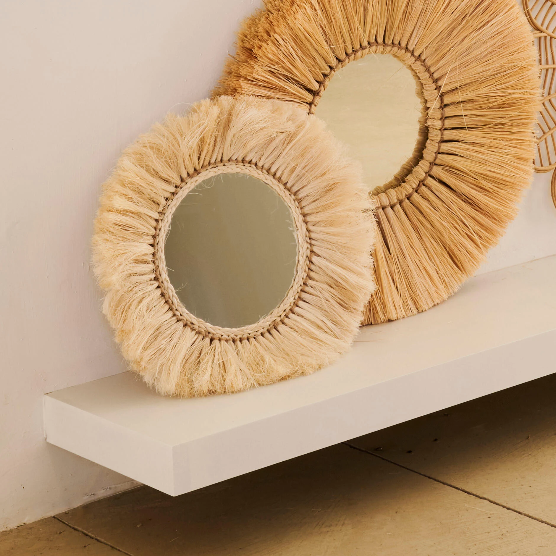 BOHO Spiegel naturelØ 40 cm - Ø 20 cm