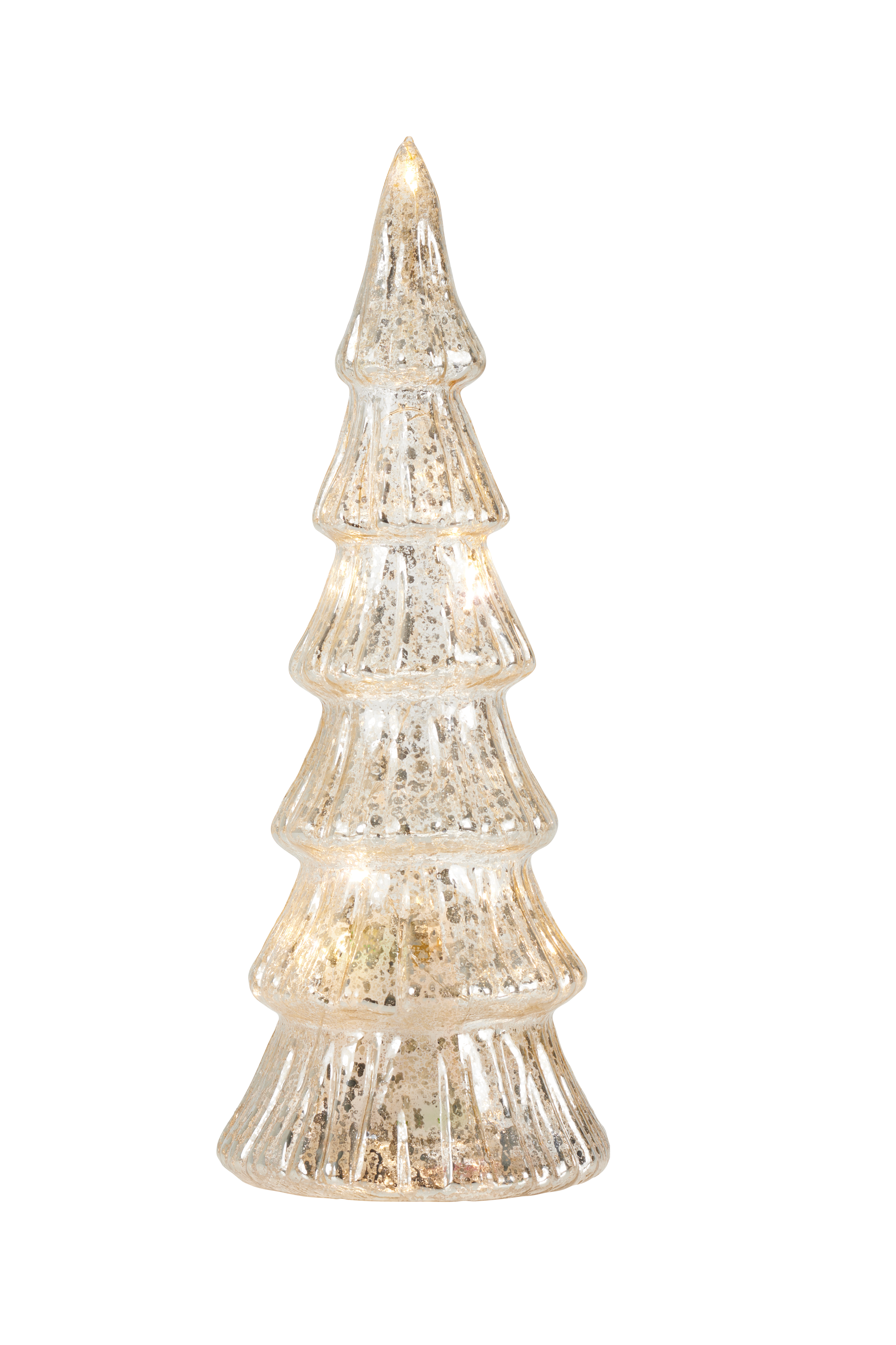 TILLIE Deco boom met 12 led zilverH 26 cm - Ø 10 cm