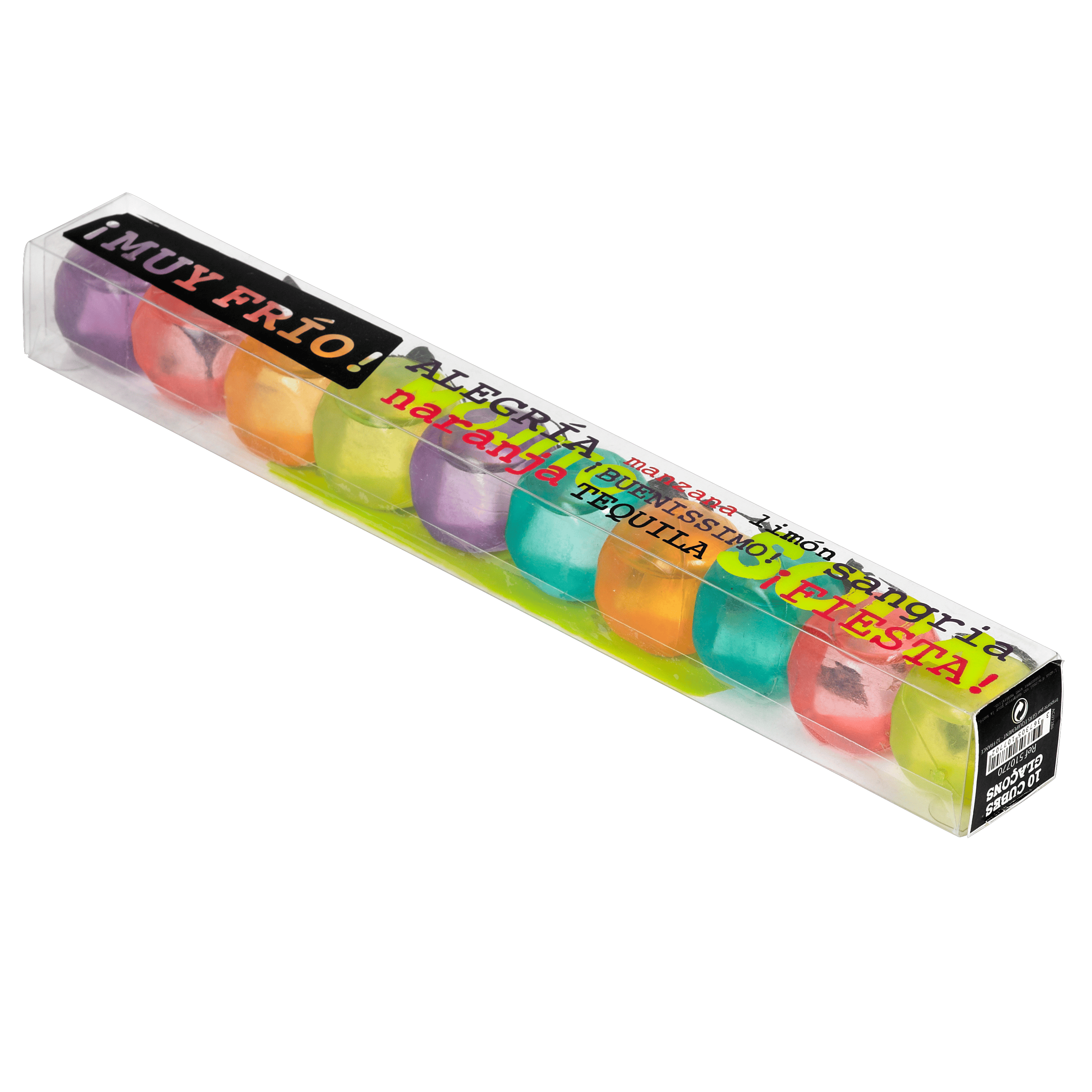 COCKTAIL IJsblokjes set van 10 mix van kleuren diverse kleurenB 2,5 x L 2,5 cm