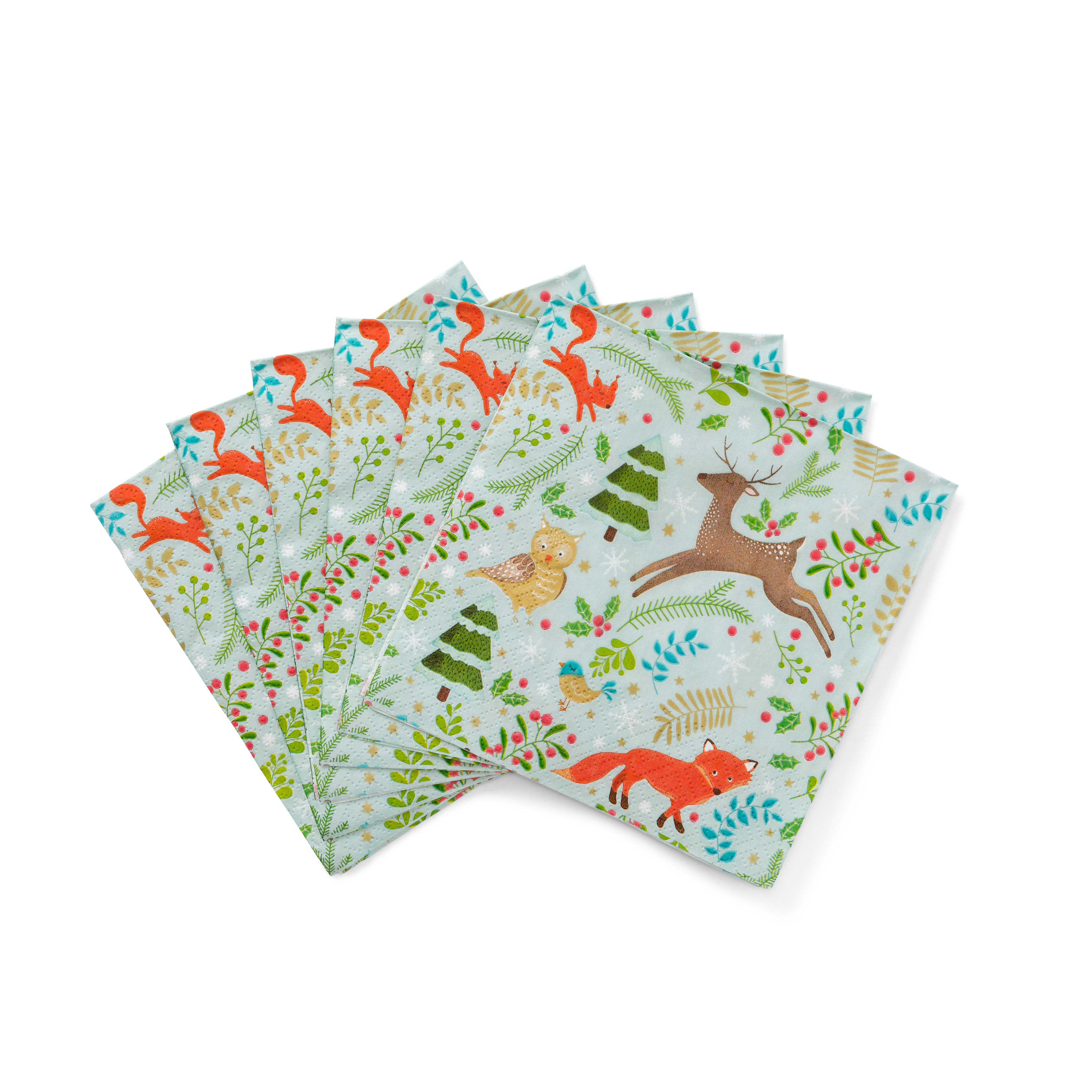 ANIMALS Set 20 servetten groenB 33 x L 33 cm