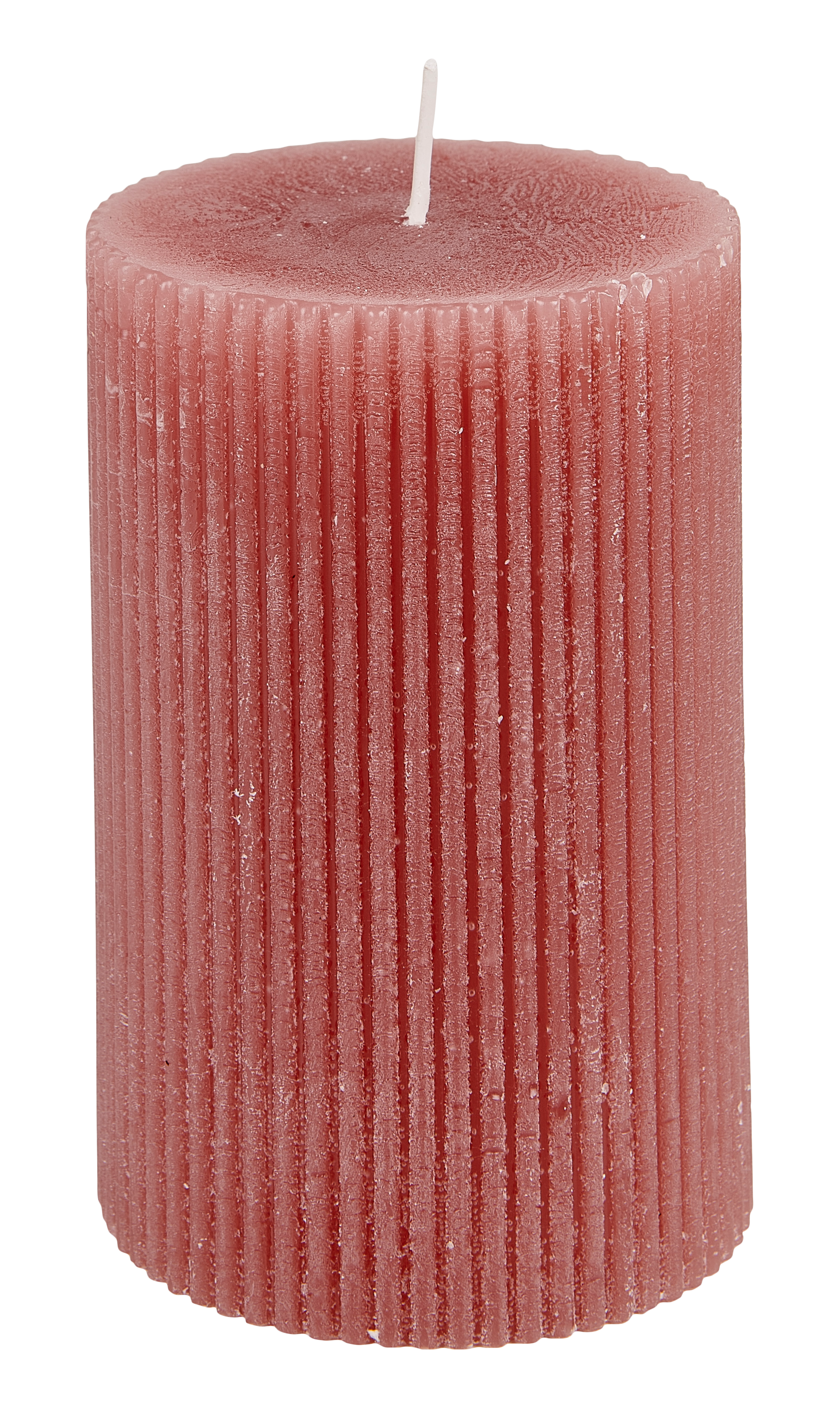 RUSTIC Rib kaars paarsH 12 cm - Ø 8 cm