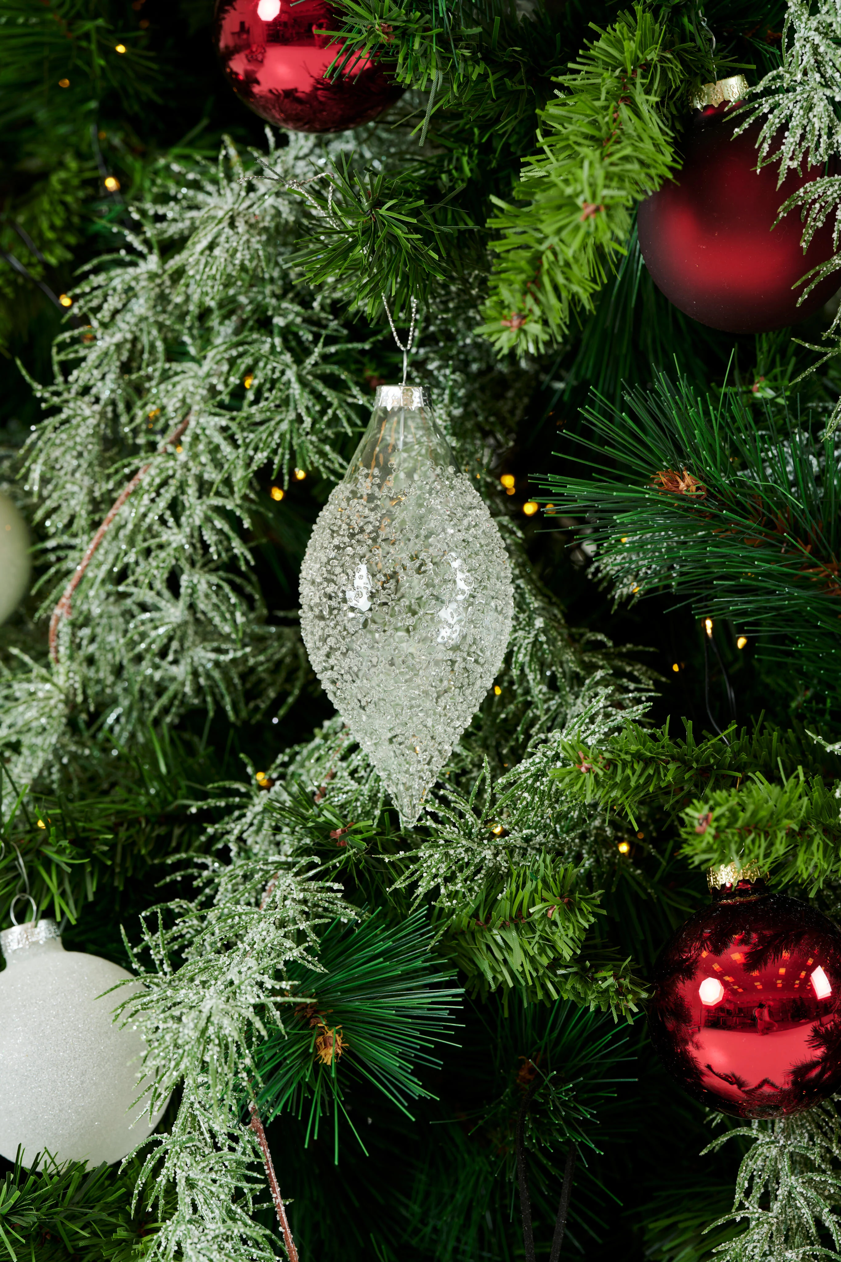 FREEZY Kerstbal transparantH 14 cm - Ø 6,5 cm