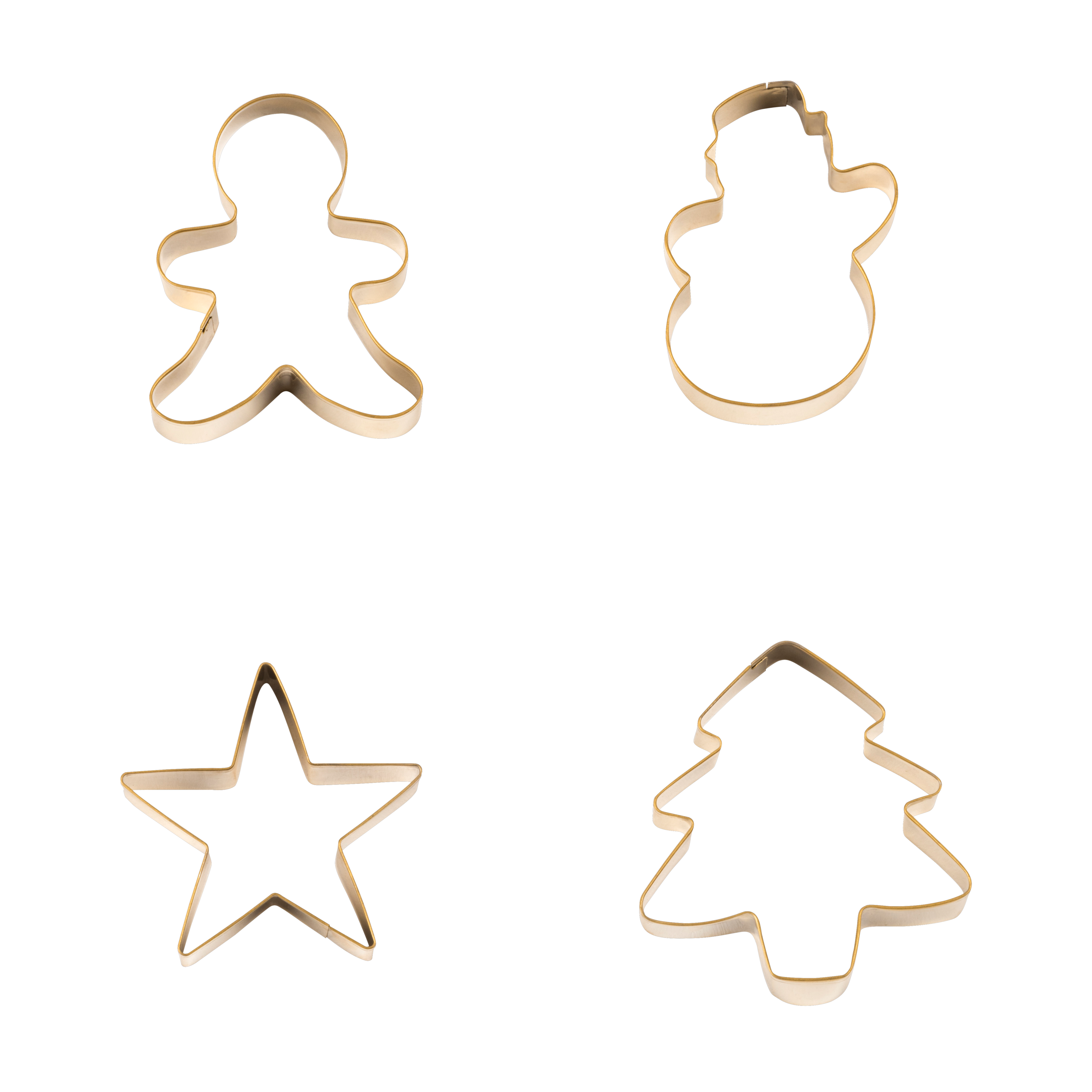 X-MAS GOLD Uitsteekvormpjes set van 4 goud
