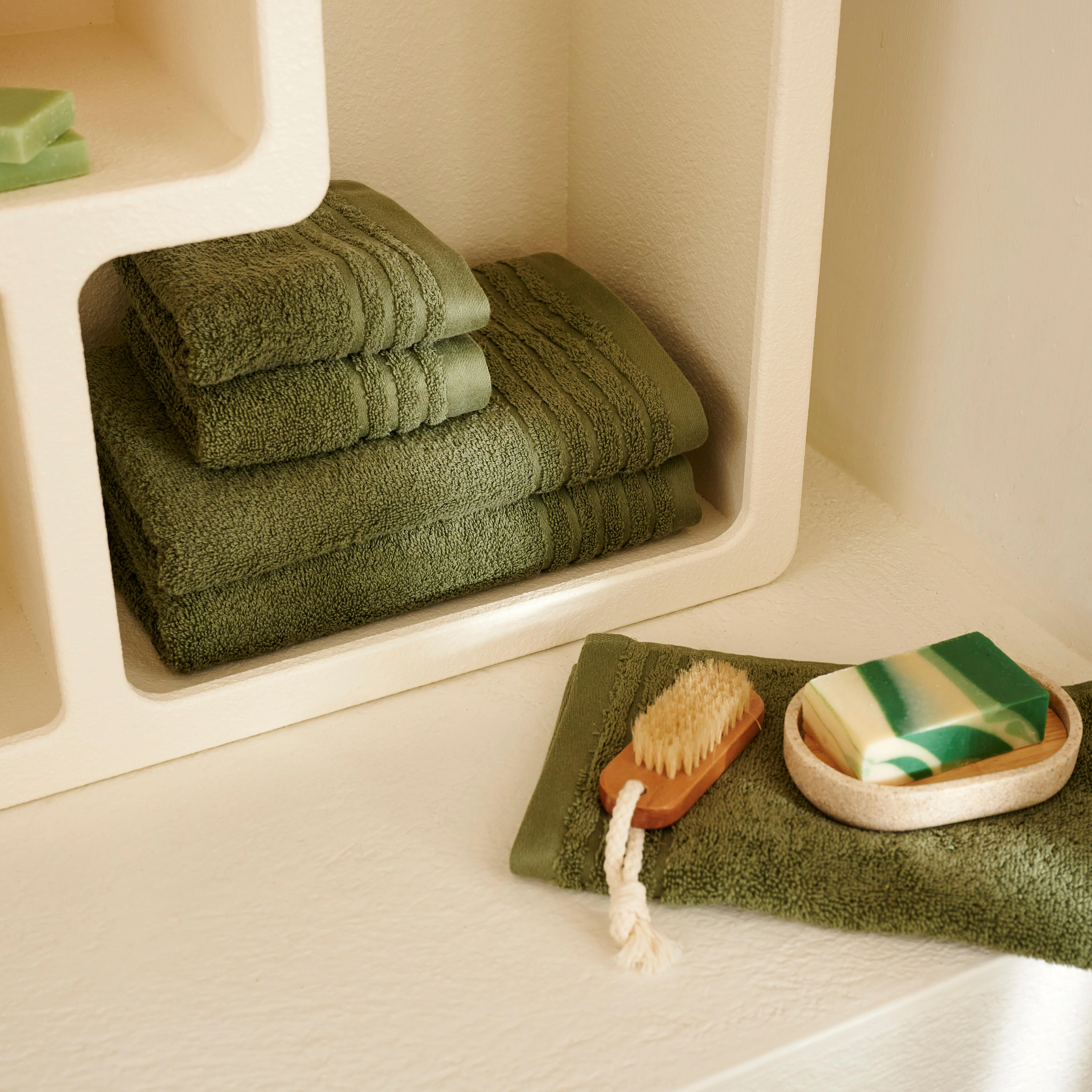 BIO SOFT Washandje donkergroenB 16 x L 21 cm