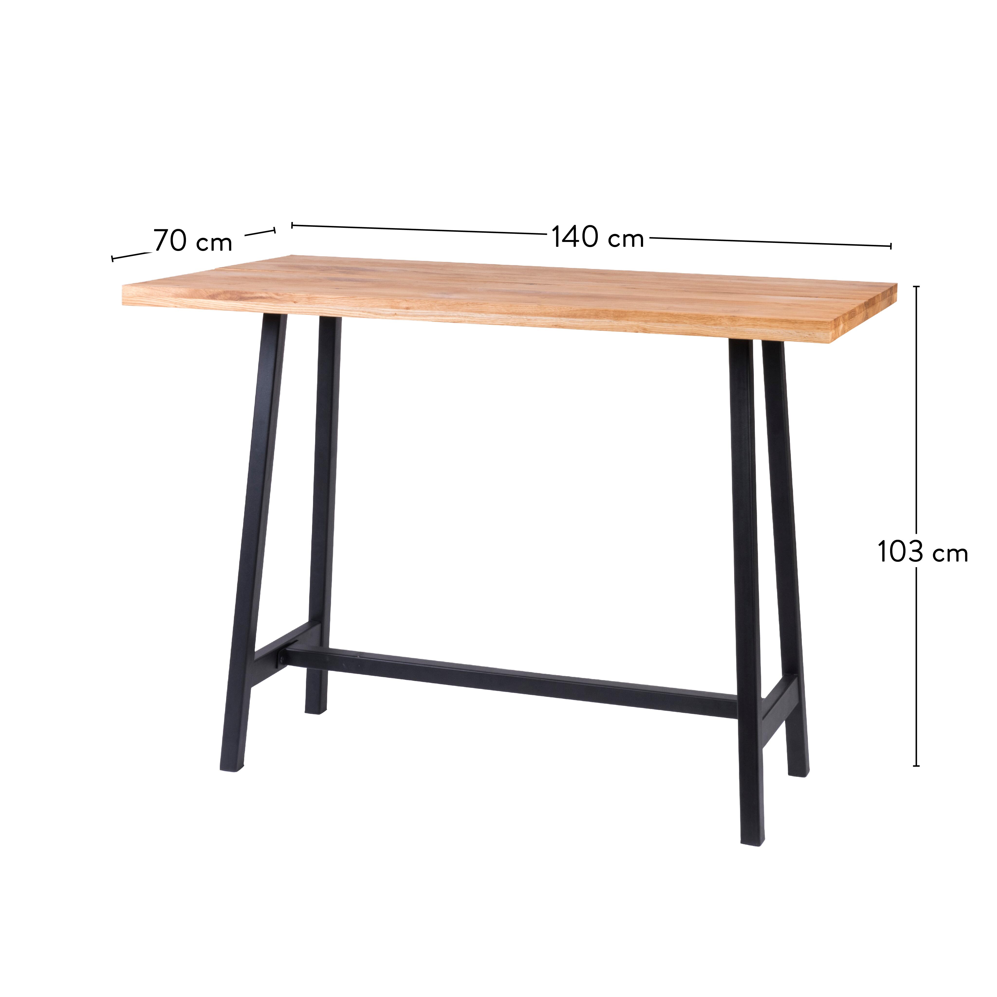 OAK SPLIT Bartafel naturelH 103 x B 75 x L 140 cm