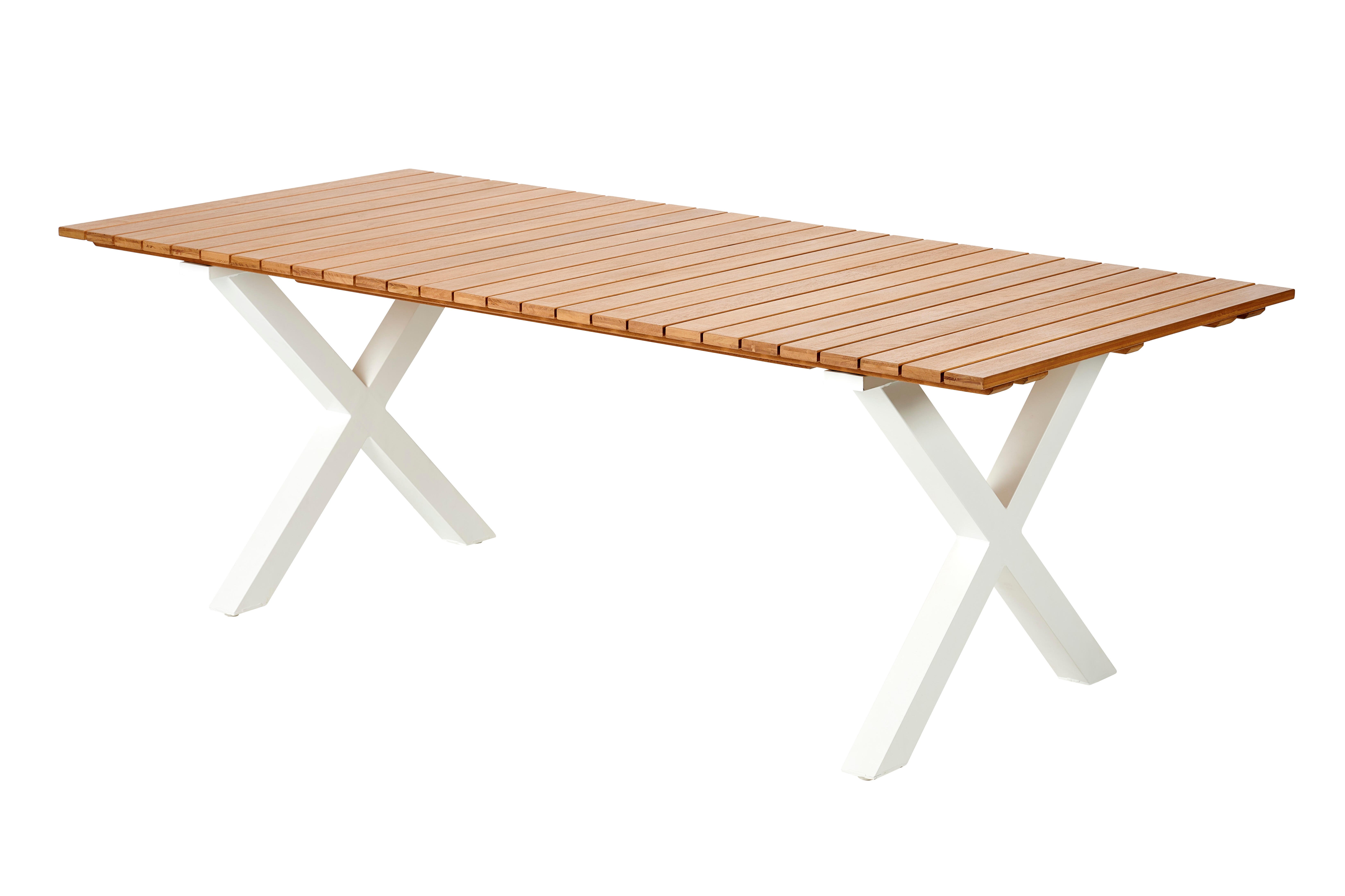 FORMAX Tuintafel met X-poten naturel/witH 5,8 x B 101 x L 216 cm