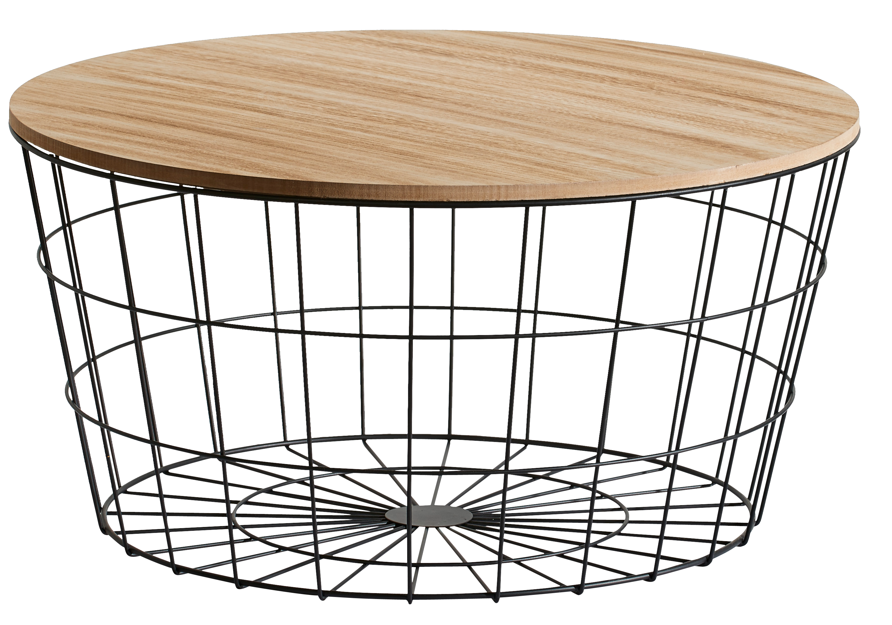 WIRE XL Bijzettafel zwart, naturelH 34,5 cm - Ø 67 cm