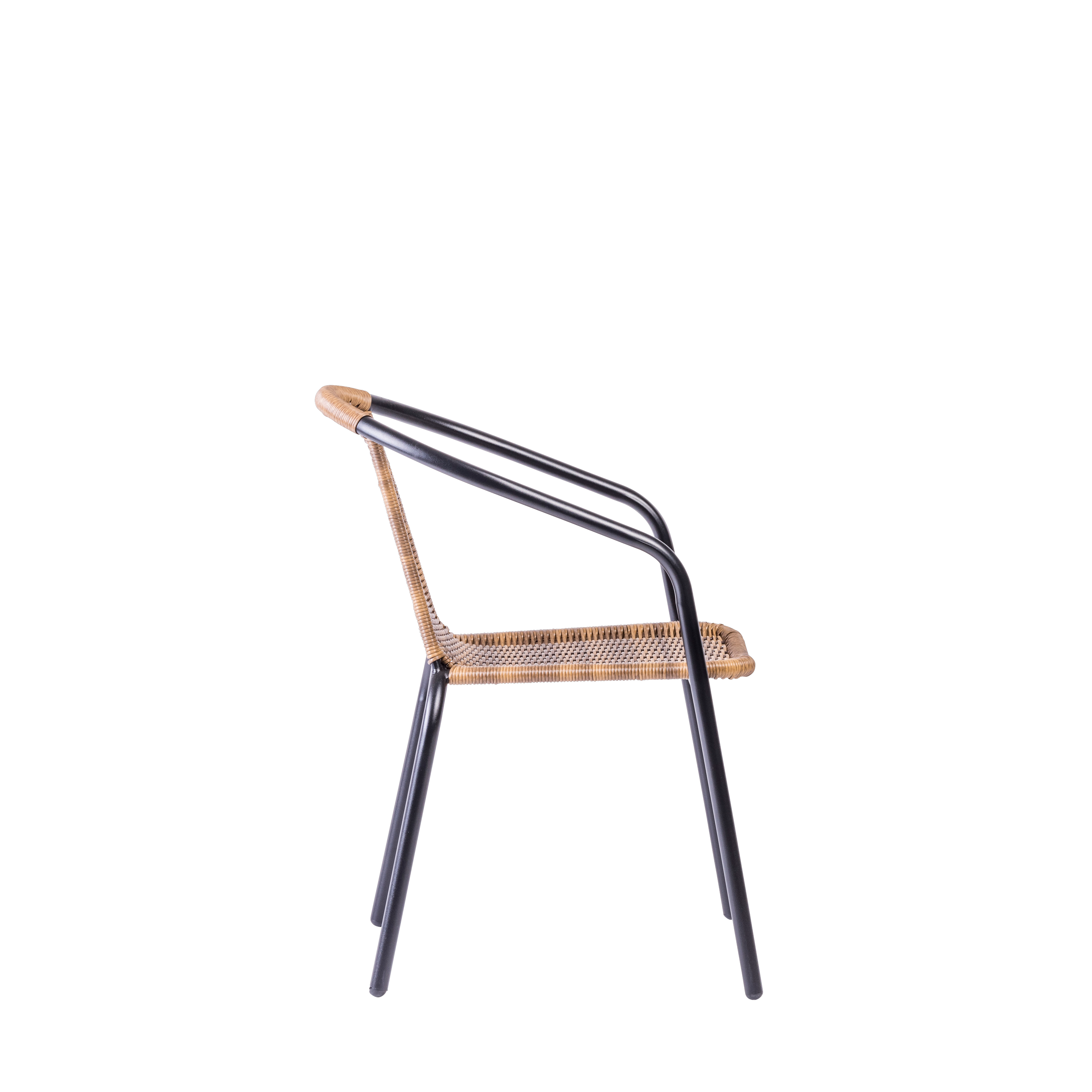 GERONA Stapelstoel zwart, naturelH 77 x B 58 x D 53 cm