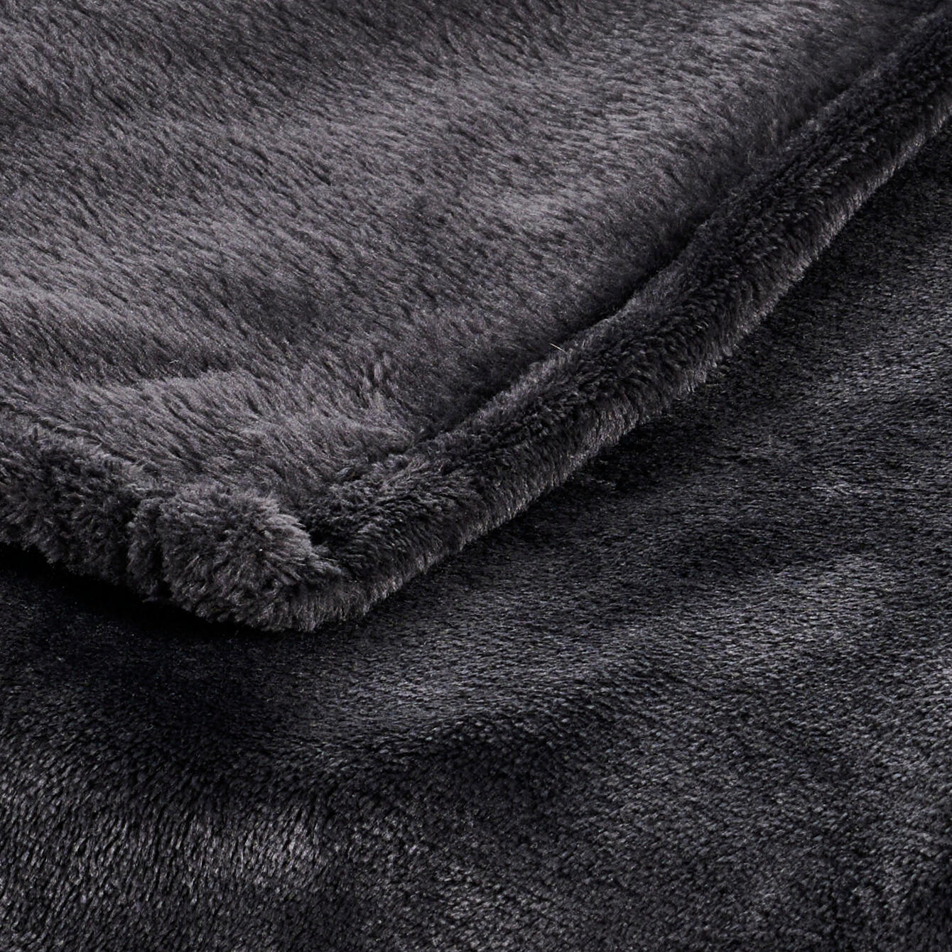 FLANELLA Plaid donkergrijsB 200 x L 240 cm