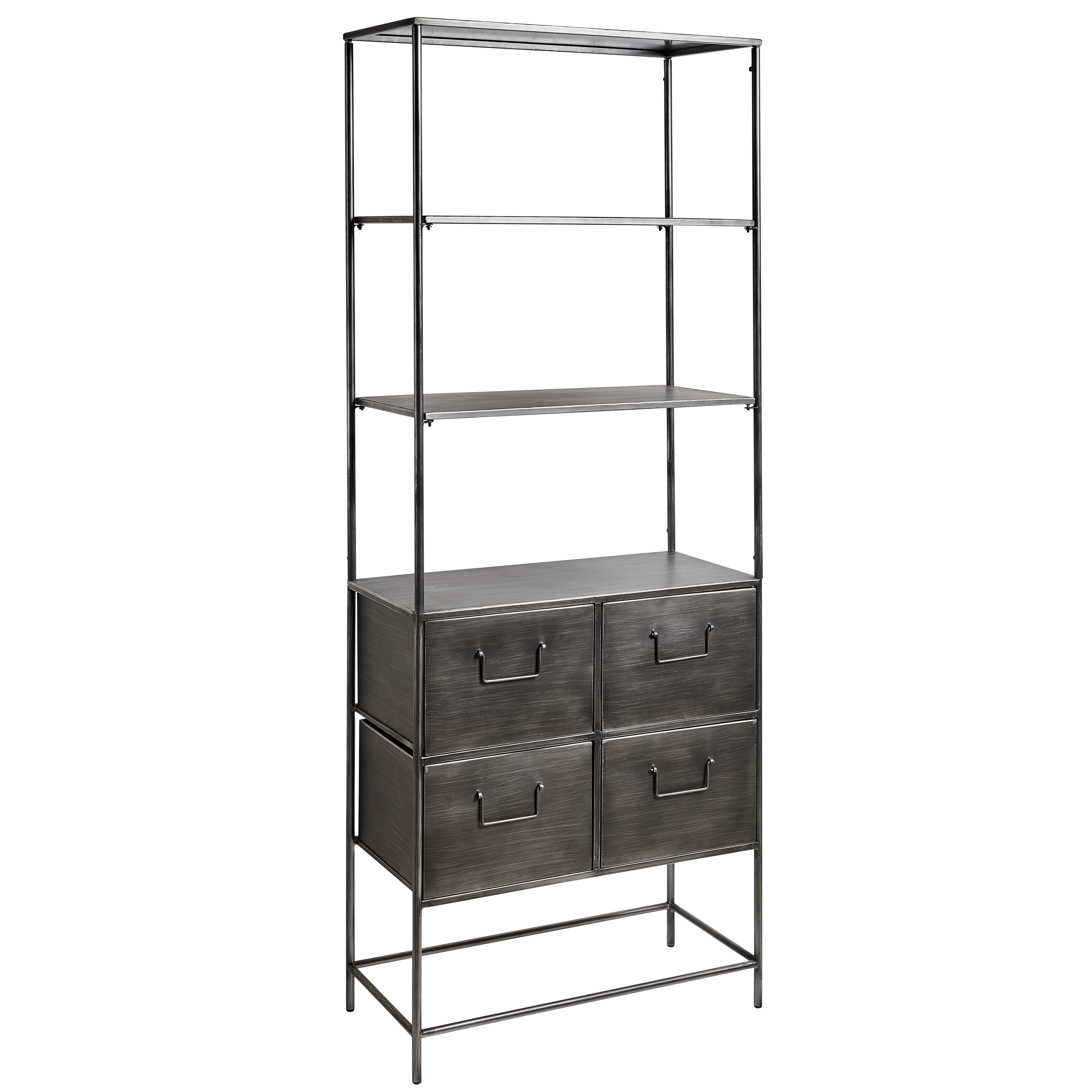 PHARMA Wandrek met 4 laden zwartH 180 x B 70 x D 34 cm