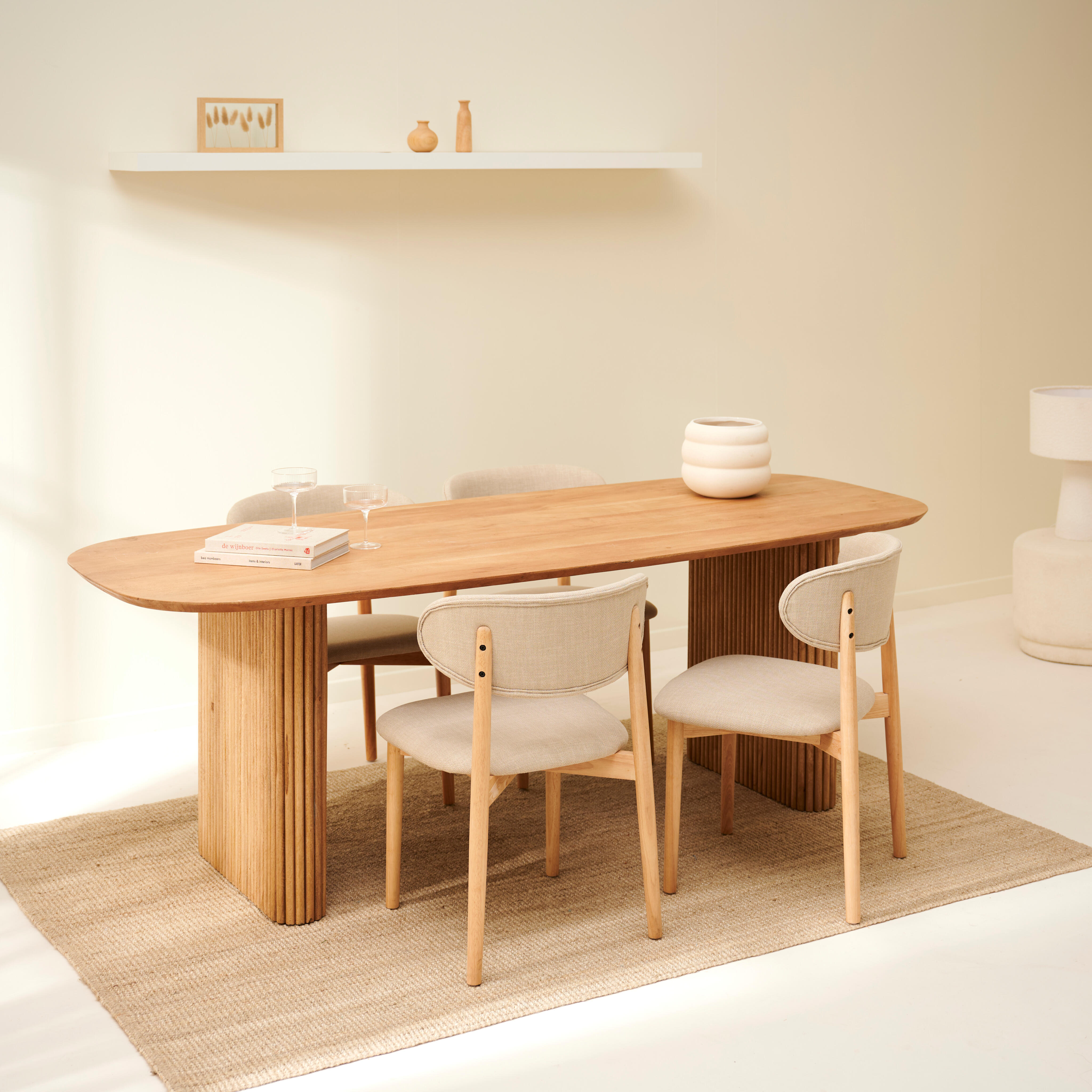 ACACIA Latjes tafelpoten set van 2 naturelH 74 x B 56 cm - Ø 22 cm