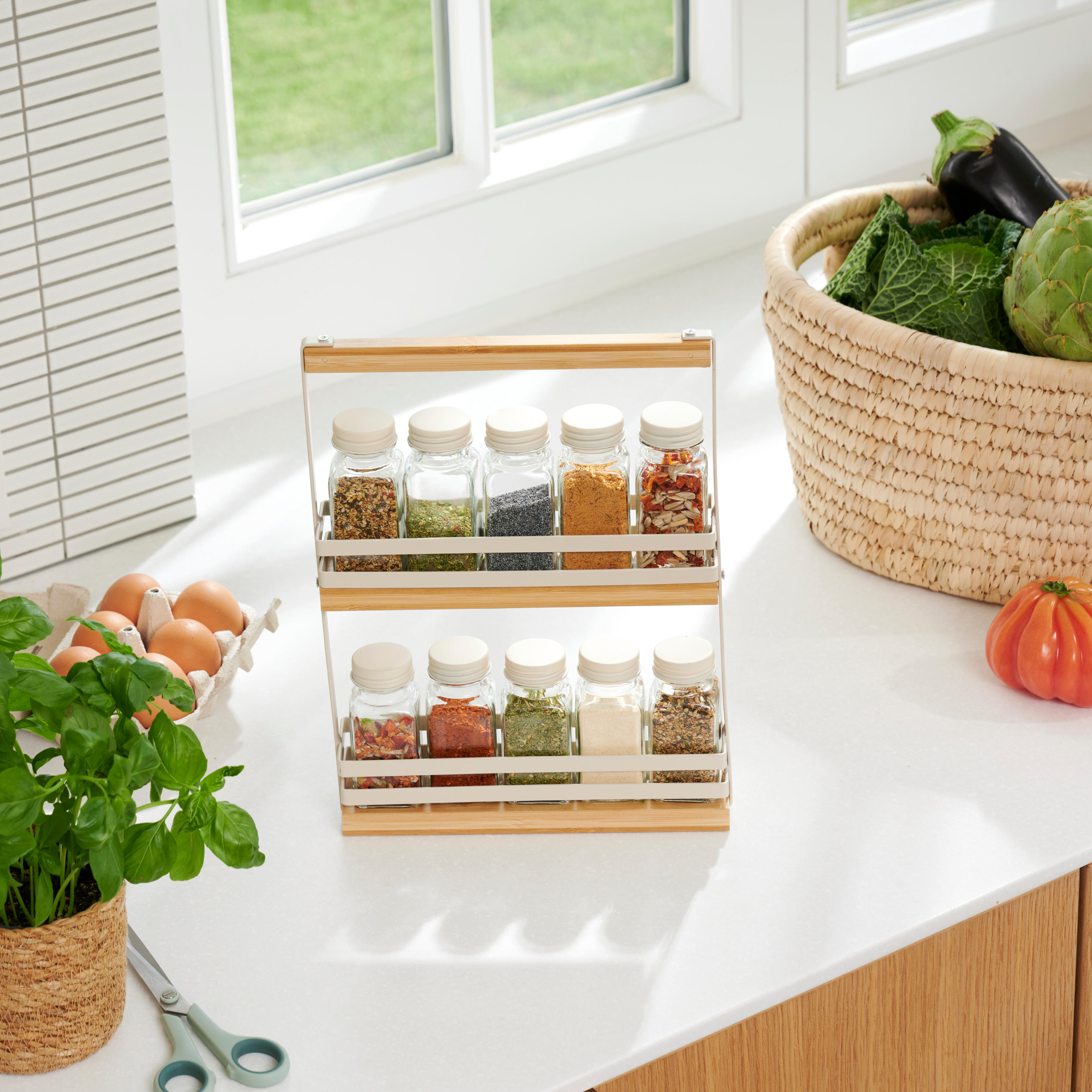 COMPACT Kruidenrekje beigeH 30 x B 21,5 x D 5 cm