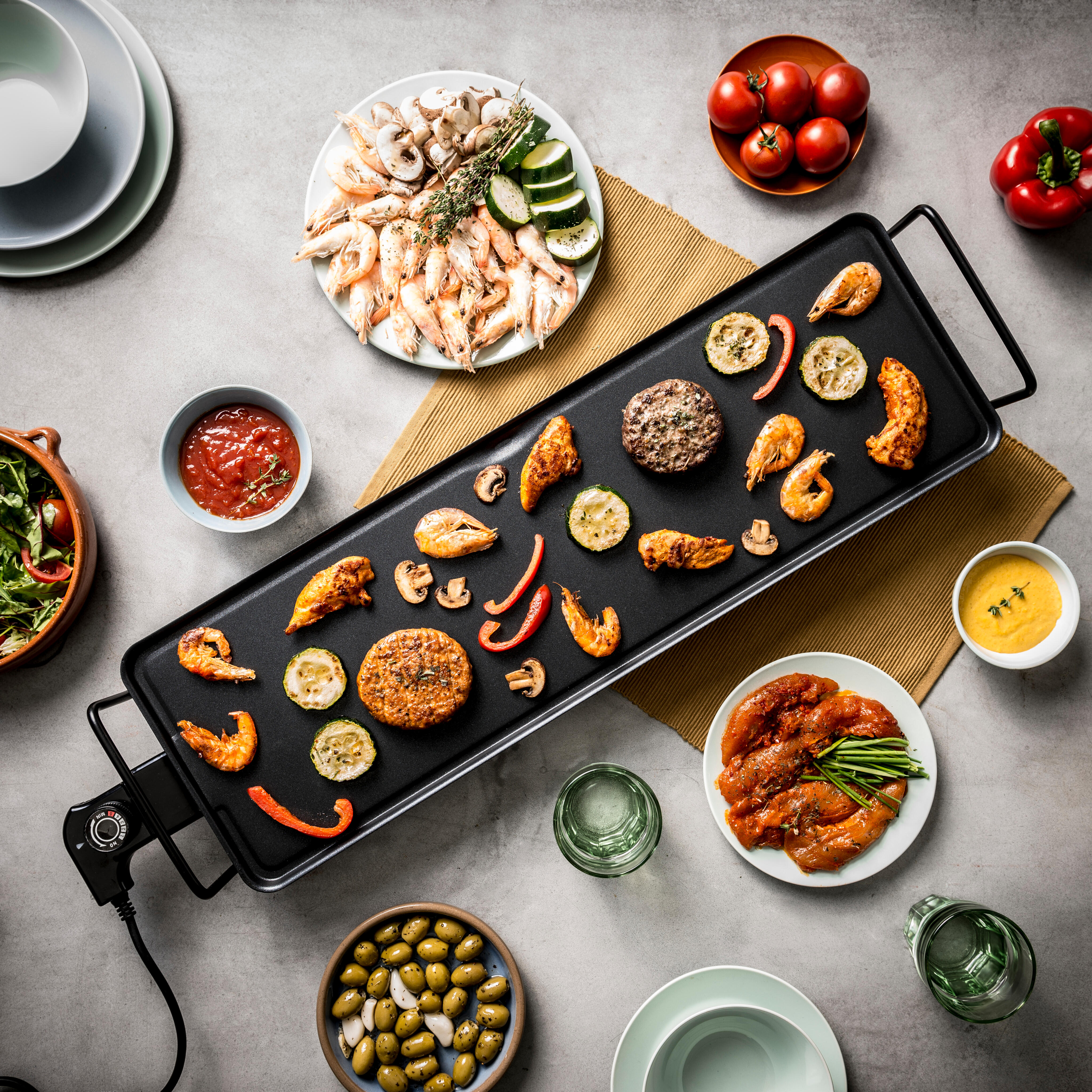 NEW PLANCHA Grillplaat XXL zwartL 70 x D 23,5 cm