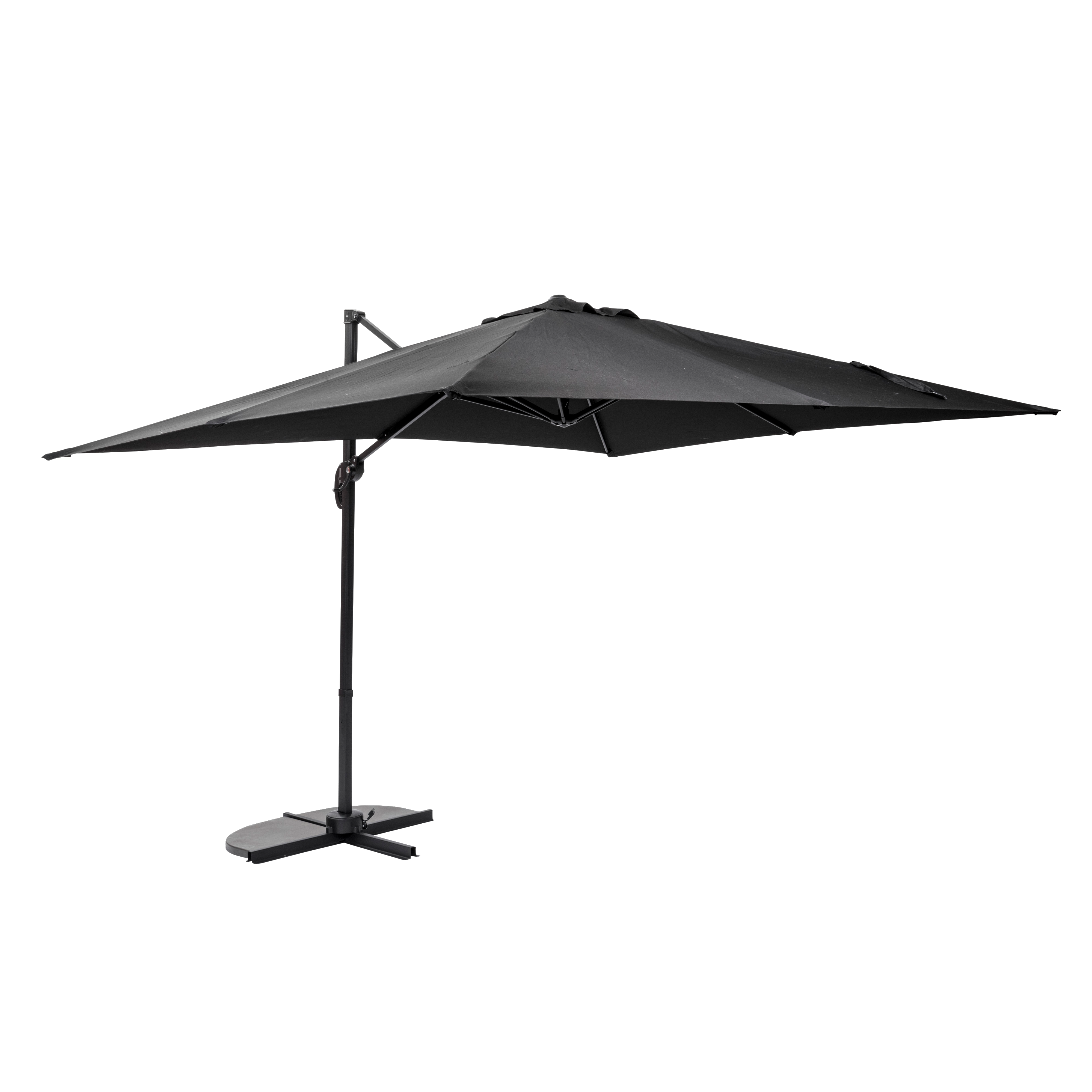 RIVA Hangparasol zonder parasolvoet zwartH 250 x B 240 x L 300 cm - CASA