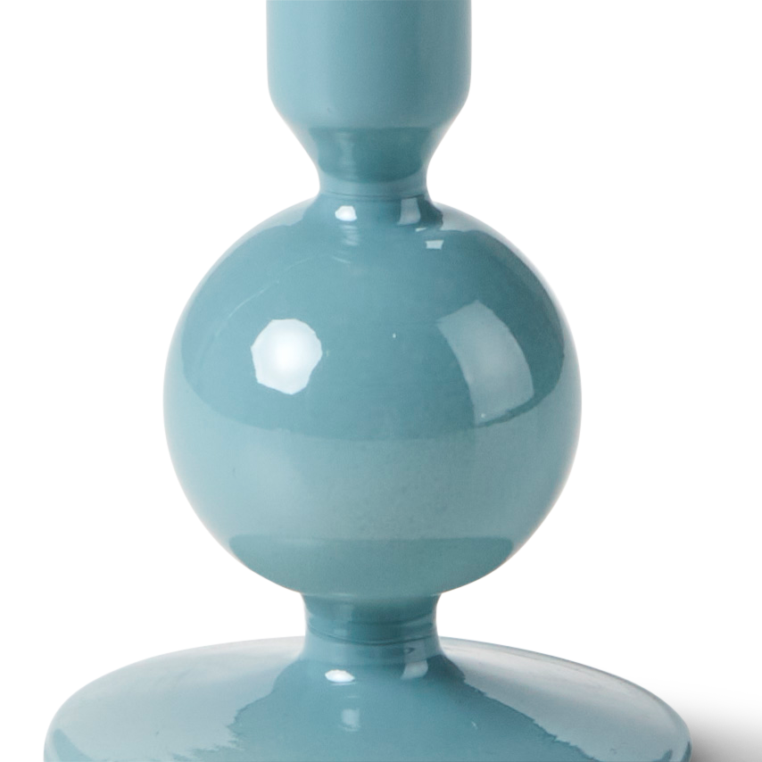 ISA Kandelaar blauw opaal blauwH 14 cm - Ø 8 cm