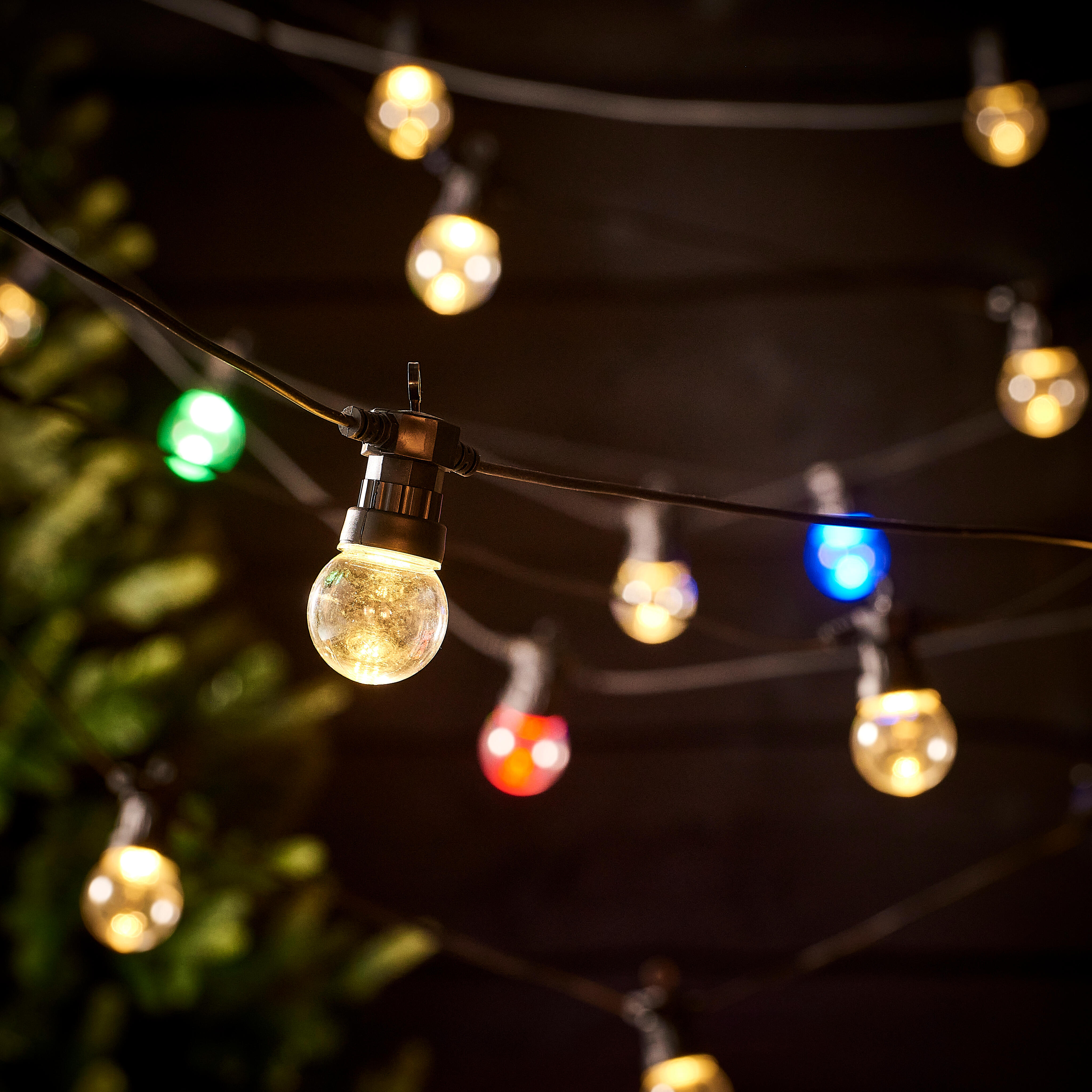 FESTA Lichtsnoer met 10 leds witte/gekleurde leds