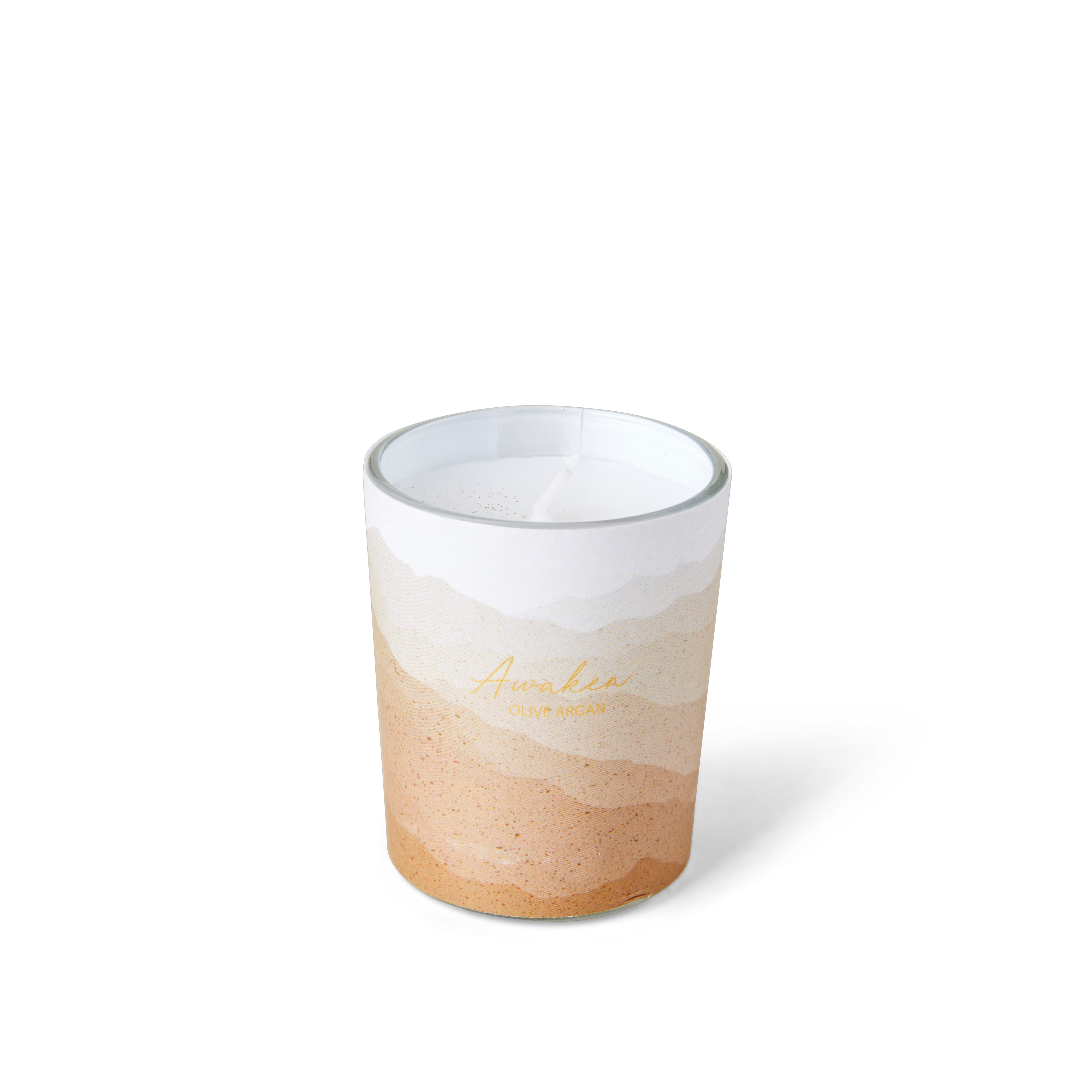 MIRA Geurkaarsen S/4 bruin, crème, beigeH 6,7 cm - Ø 5,5 cm