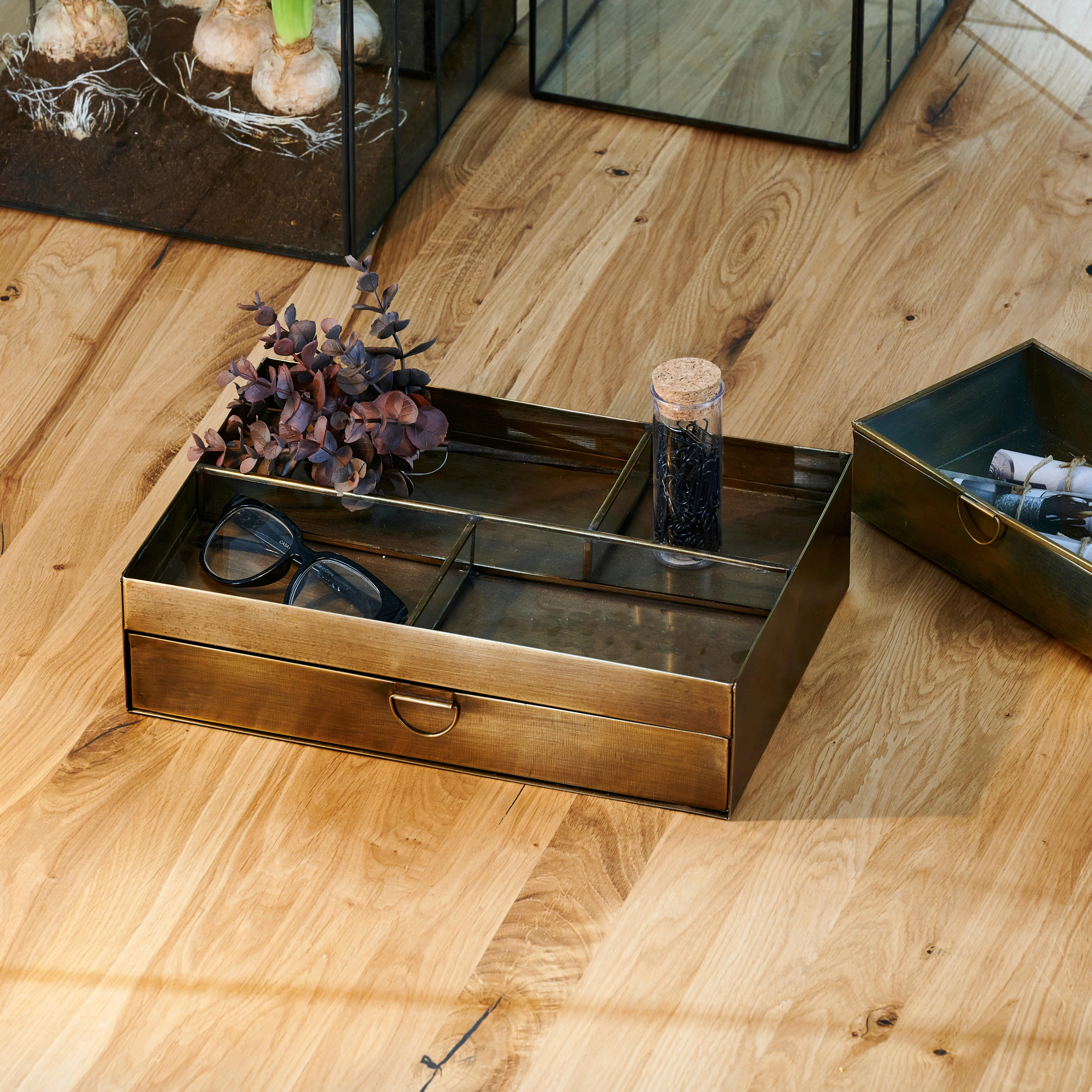 BRASS Bureau-organizer bronsH 8 x B 32 x D 22 cm