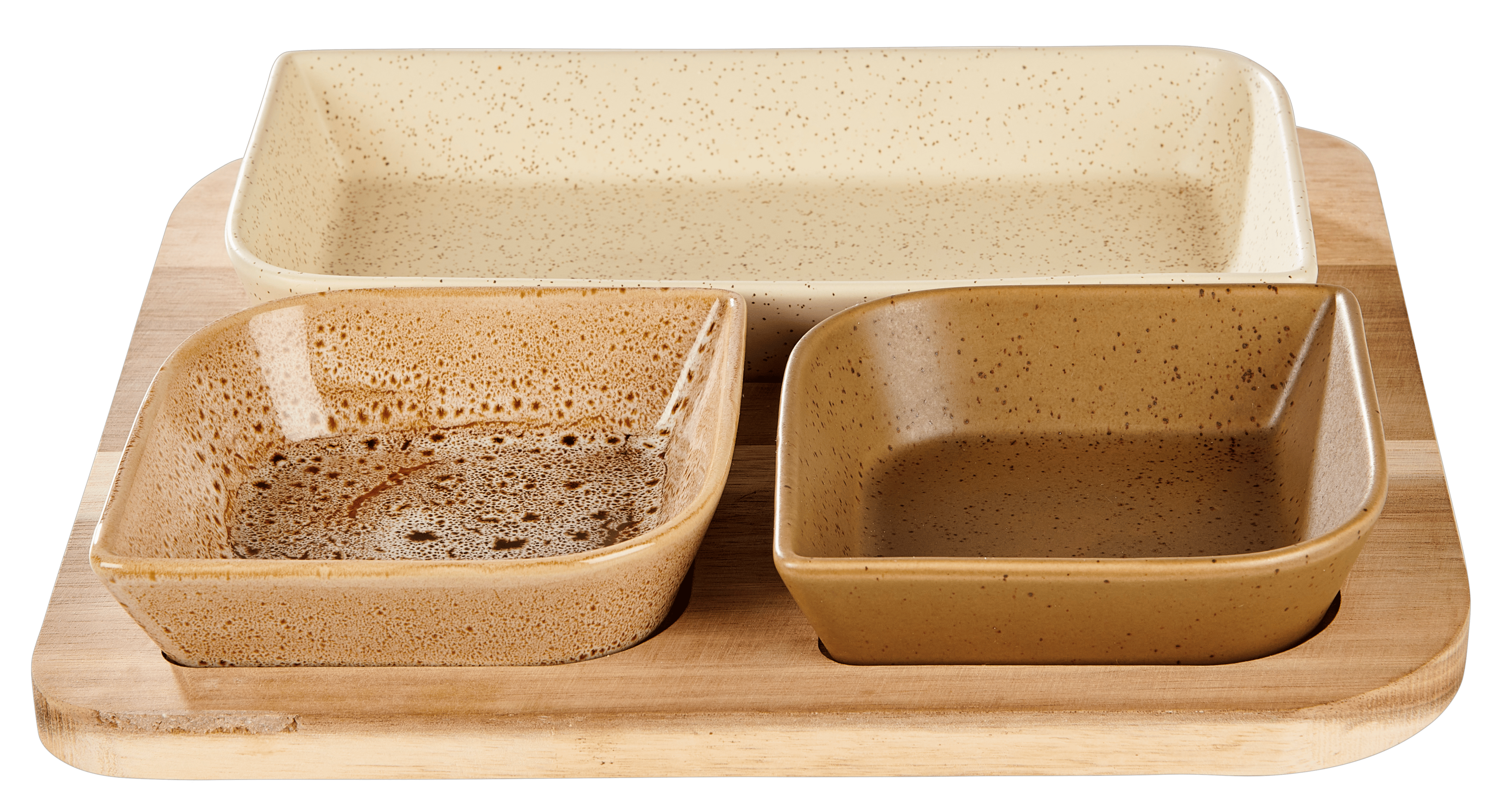 MAKSU Tapaset vierkant 4-delig bruin, naturel, olijfgroen, zandH 4,5 x B 28 x D 28 cm