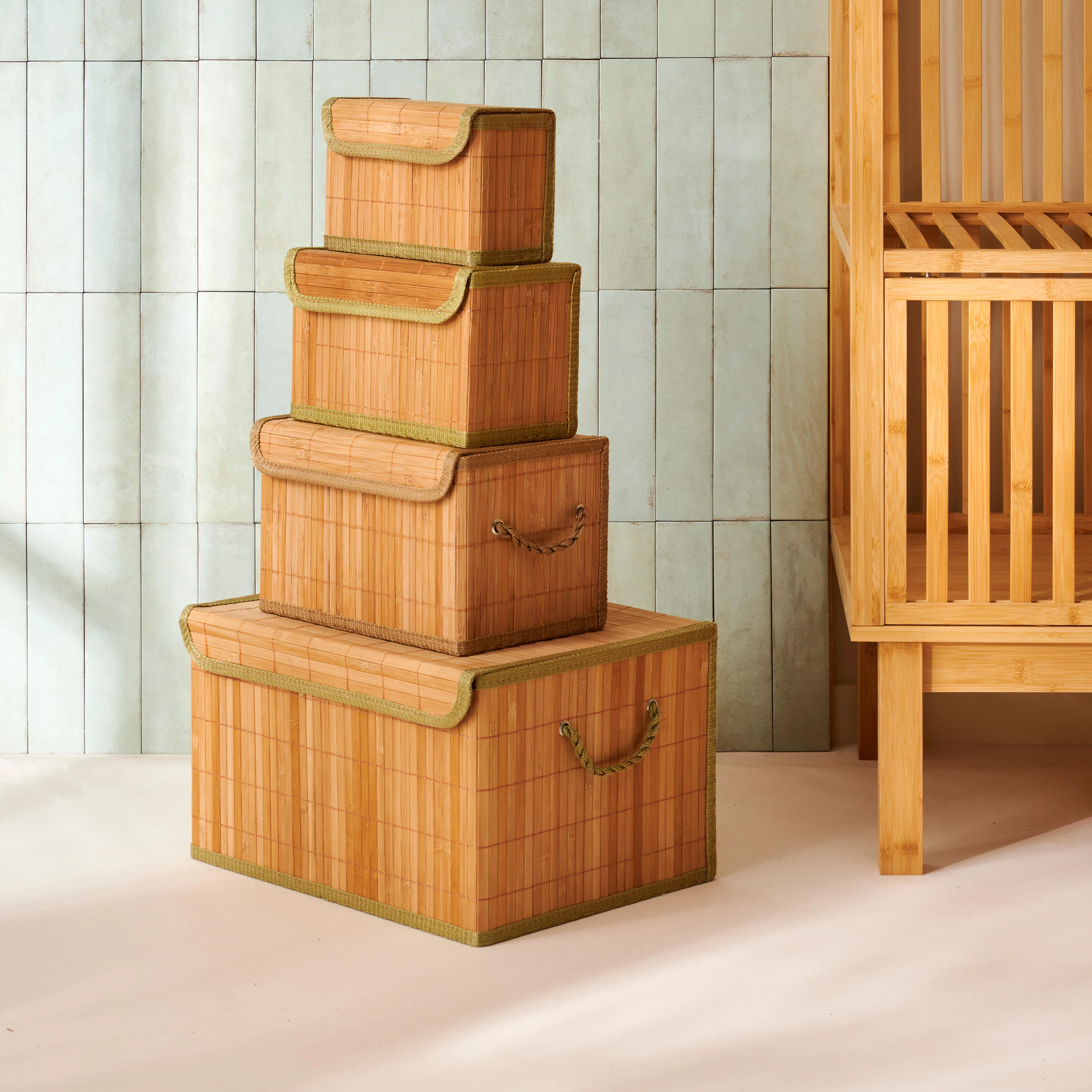 ZEN Opbergbox met handvaten naturelH 20 x B 33 x L 22 cm - CASA