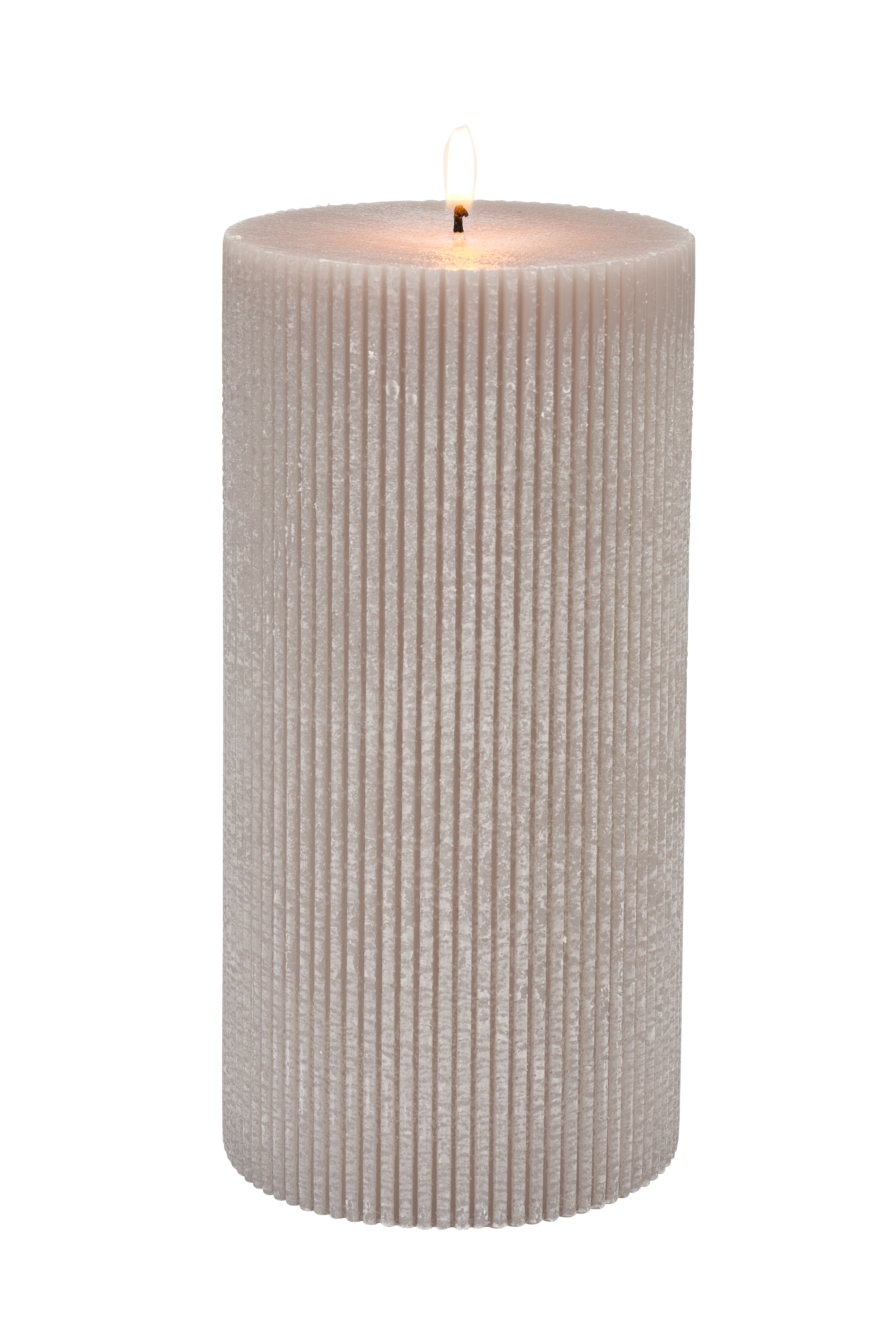 RUSTIC Rib kaars grijsH 20 cm - Ø 10 cm
