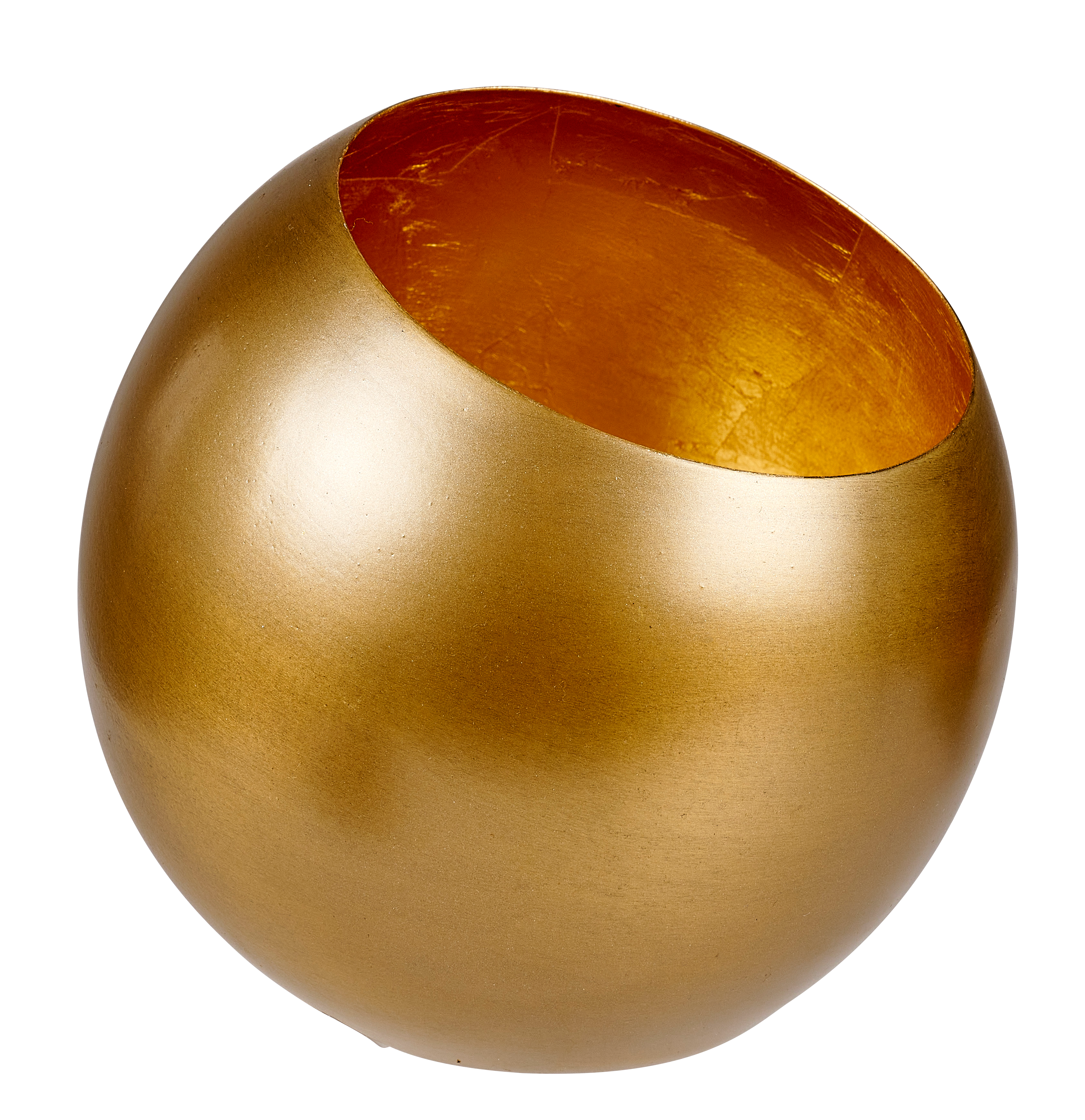 GIMINI Theelichthouder koperH 13,5 cm - Ø 13,5 cm