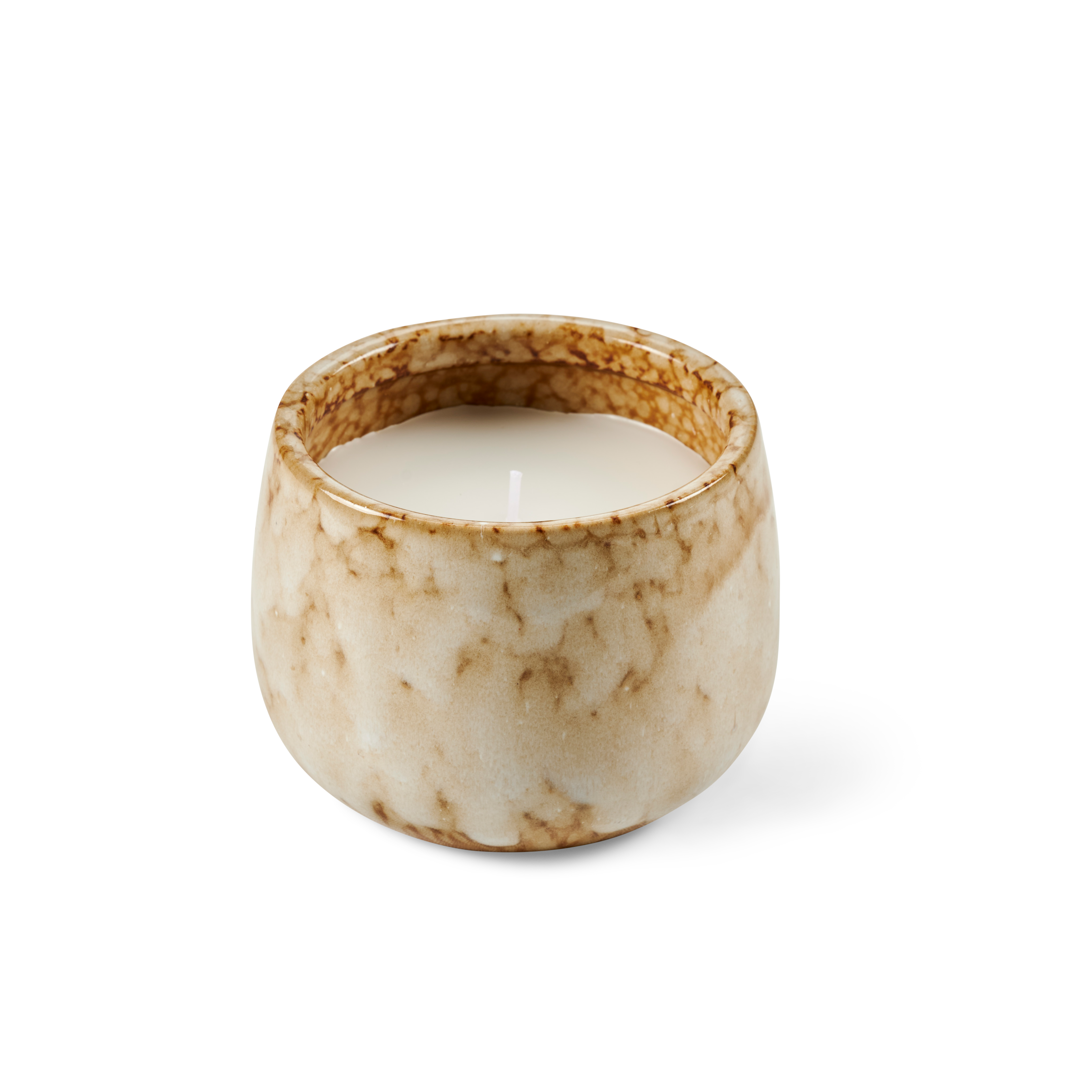 CERAMIC Kaars in pot beigeH 8 cm - Ø 9,5 cm