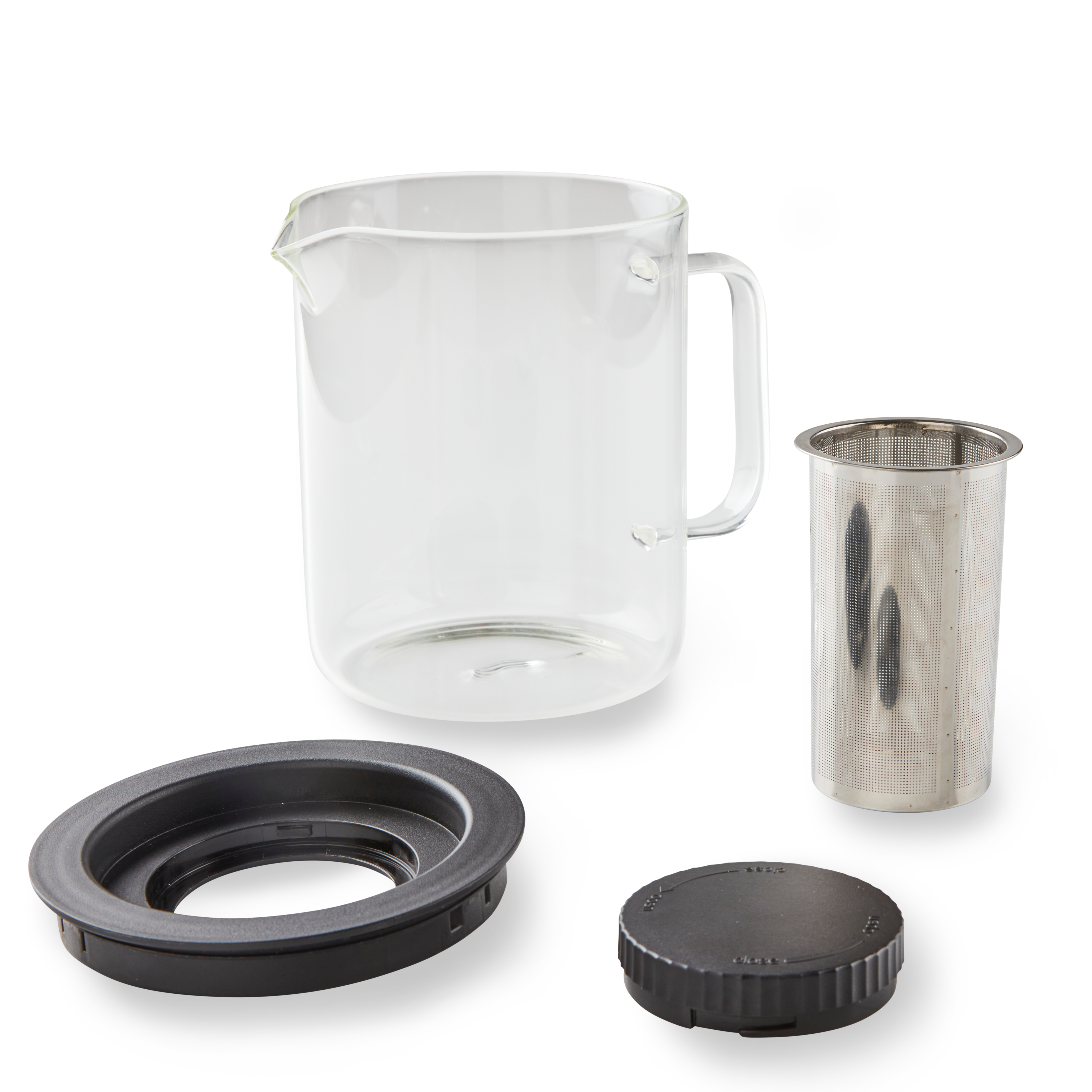CHAI  Theepot 1,5 l zwart, transparantH 15,5 cm - Ø 12 cm