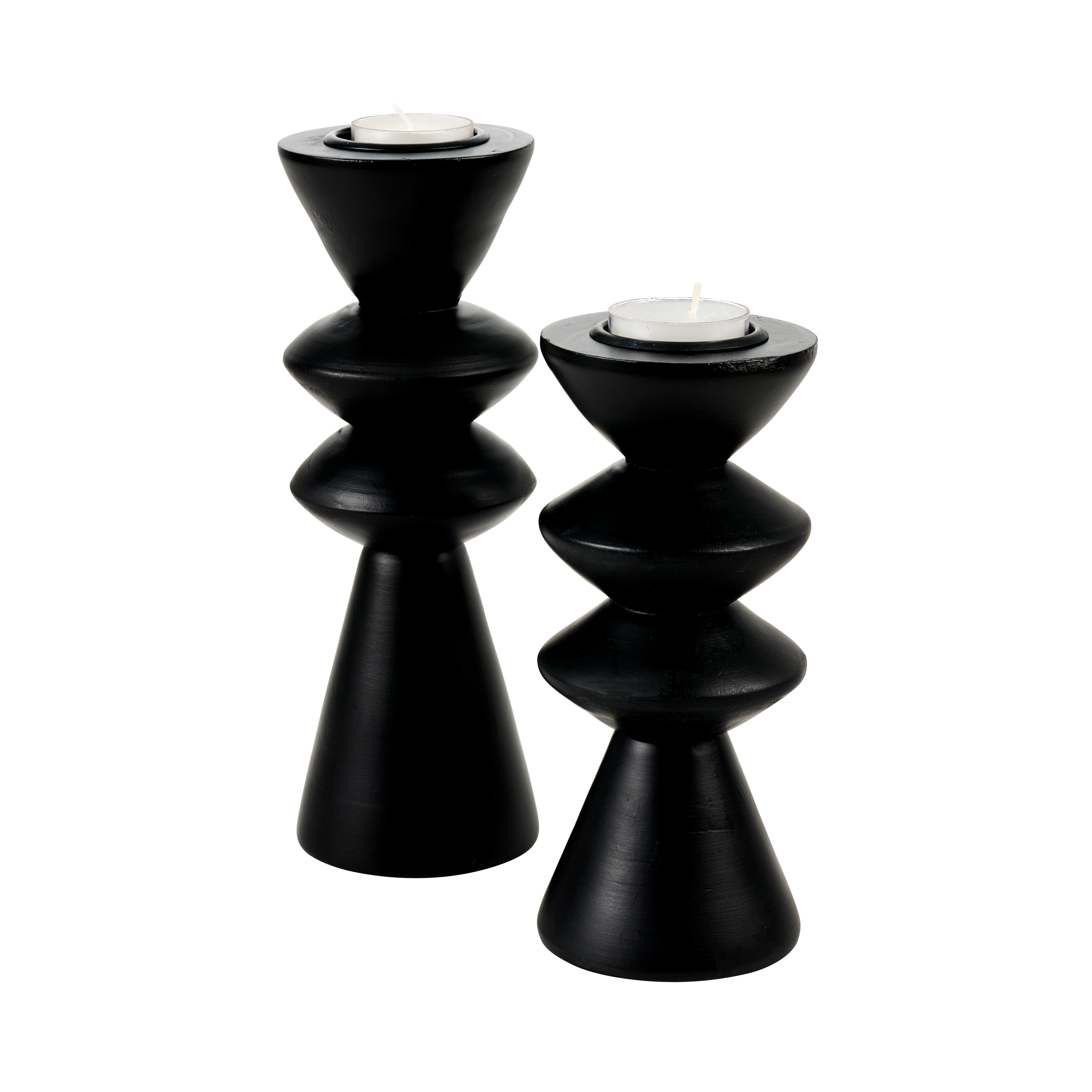 ZIGZAG Theelichthouder zwartH 17,5 cm - Ø 7,3 cm