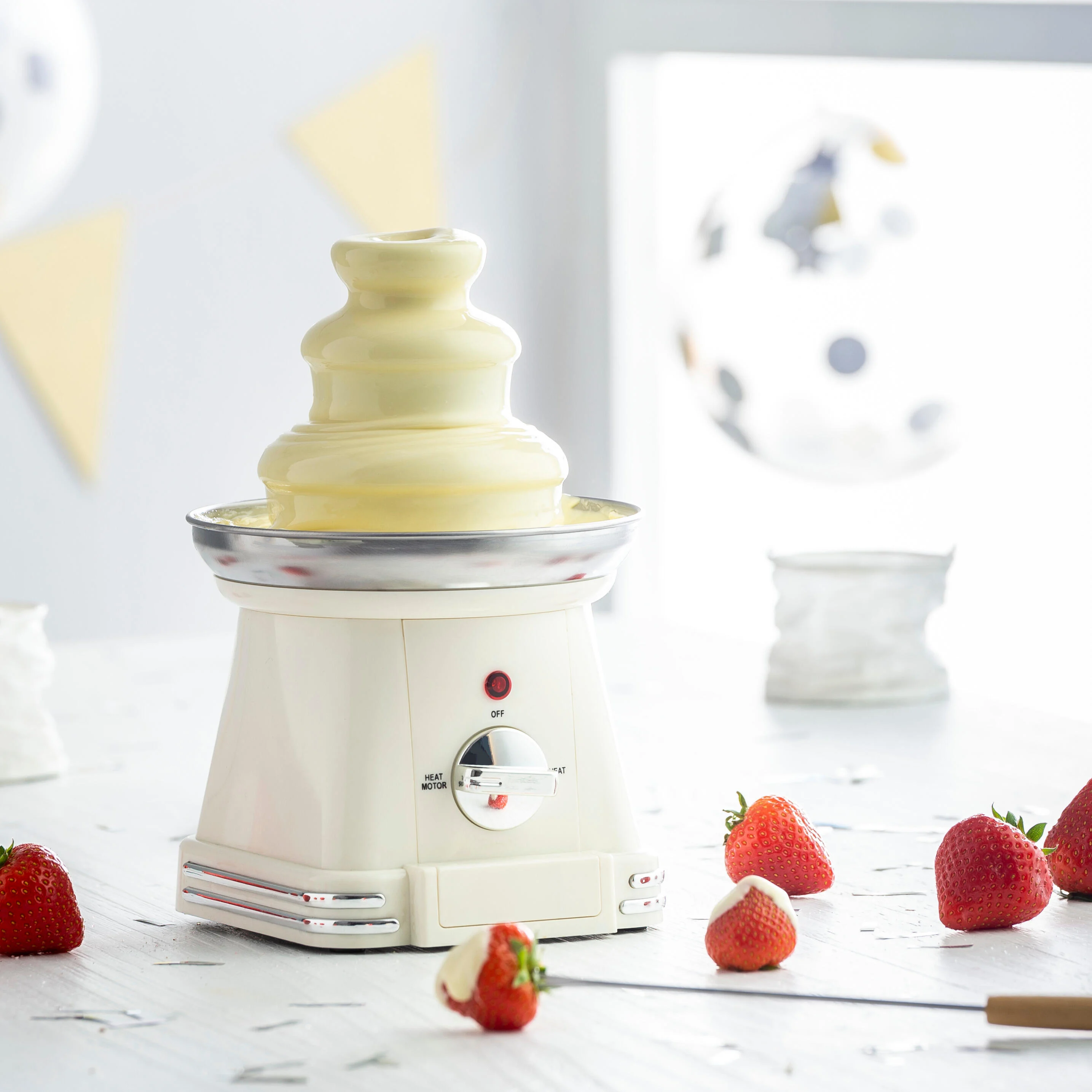 RETRO FUN Chocoladefontein crèmeH 25 cm - Ø 15 cm