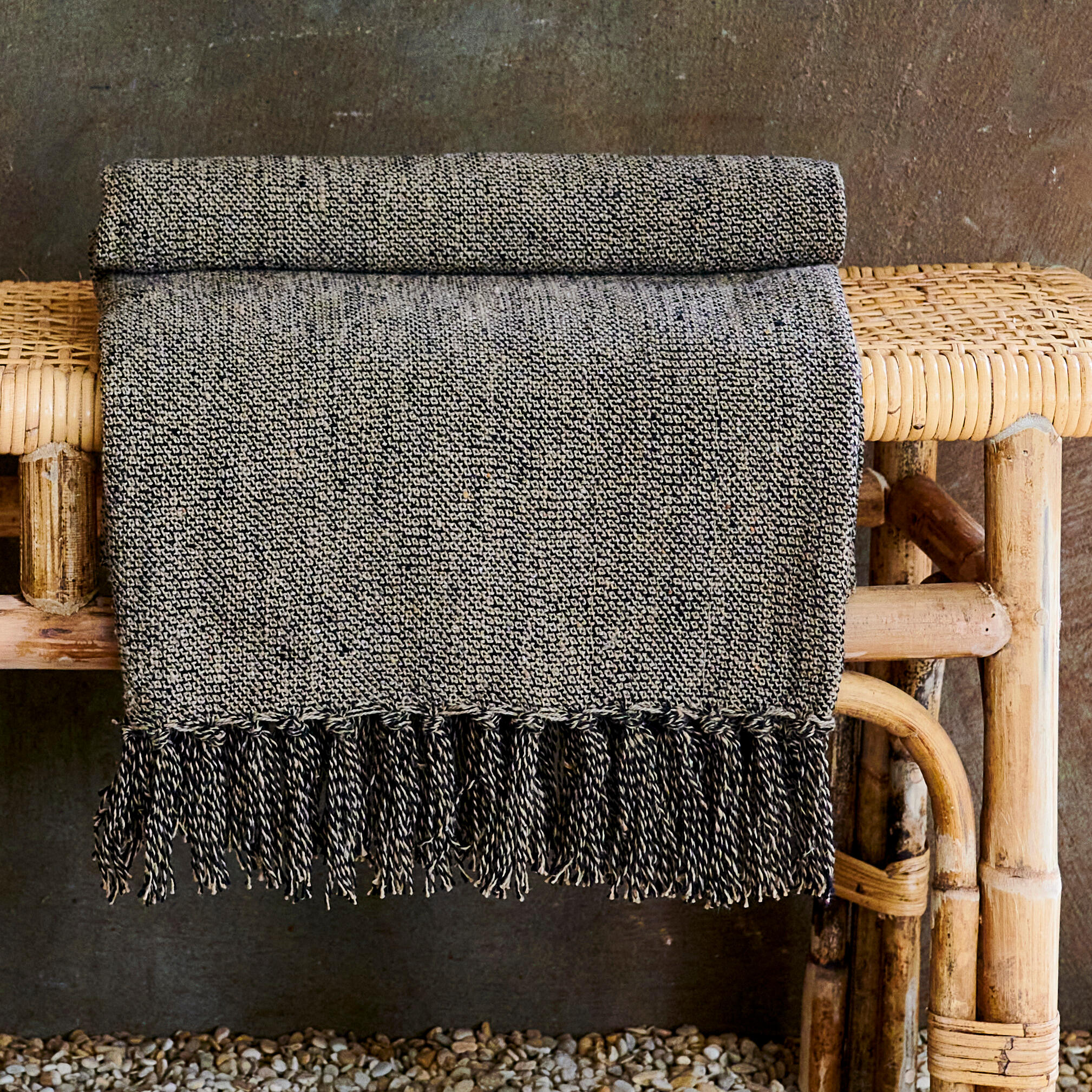 MILAN Plaid zwart, beigeB 125 x L 150 cm