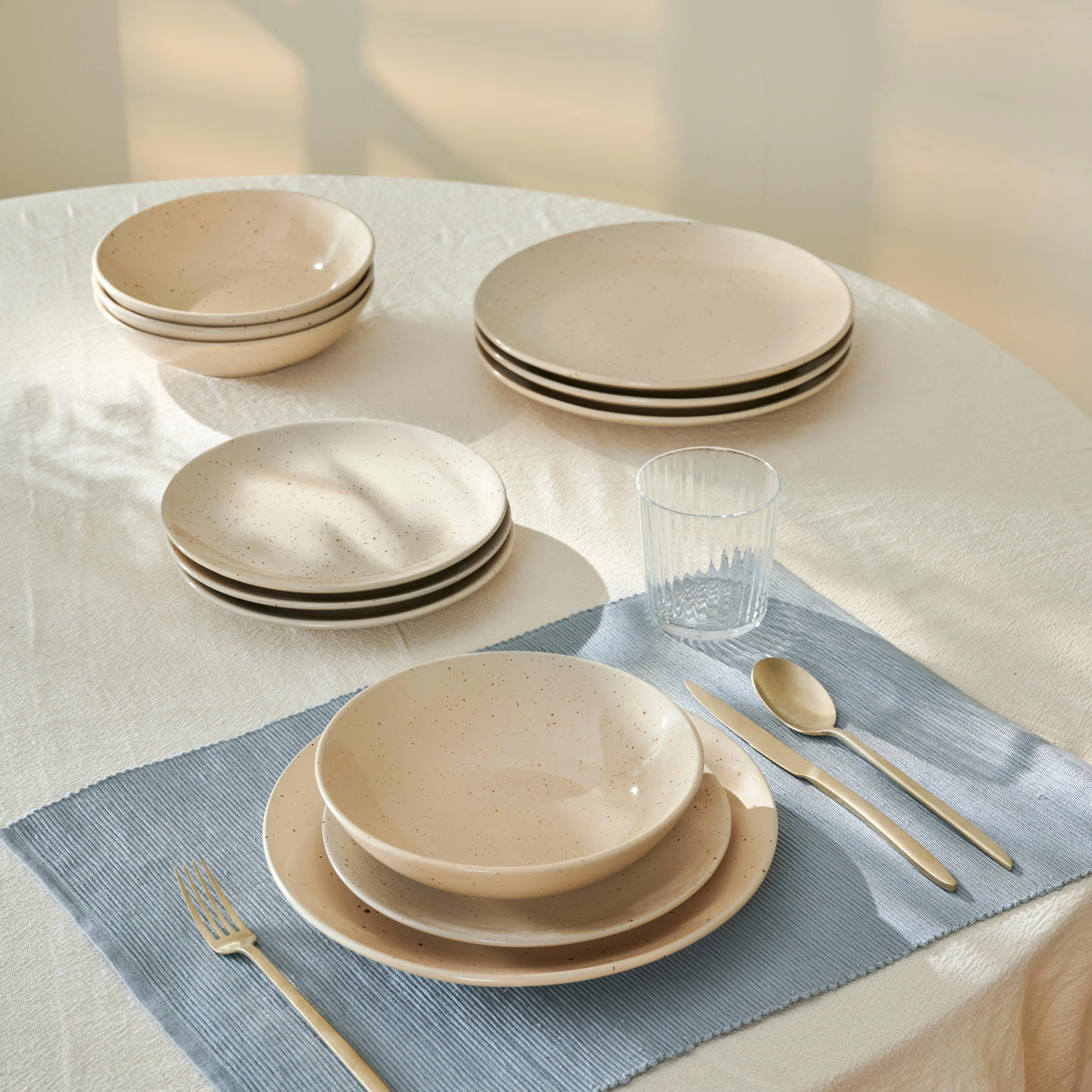 TERRA Bord beige - set van 4 Ø 21 cm