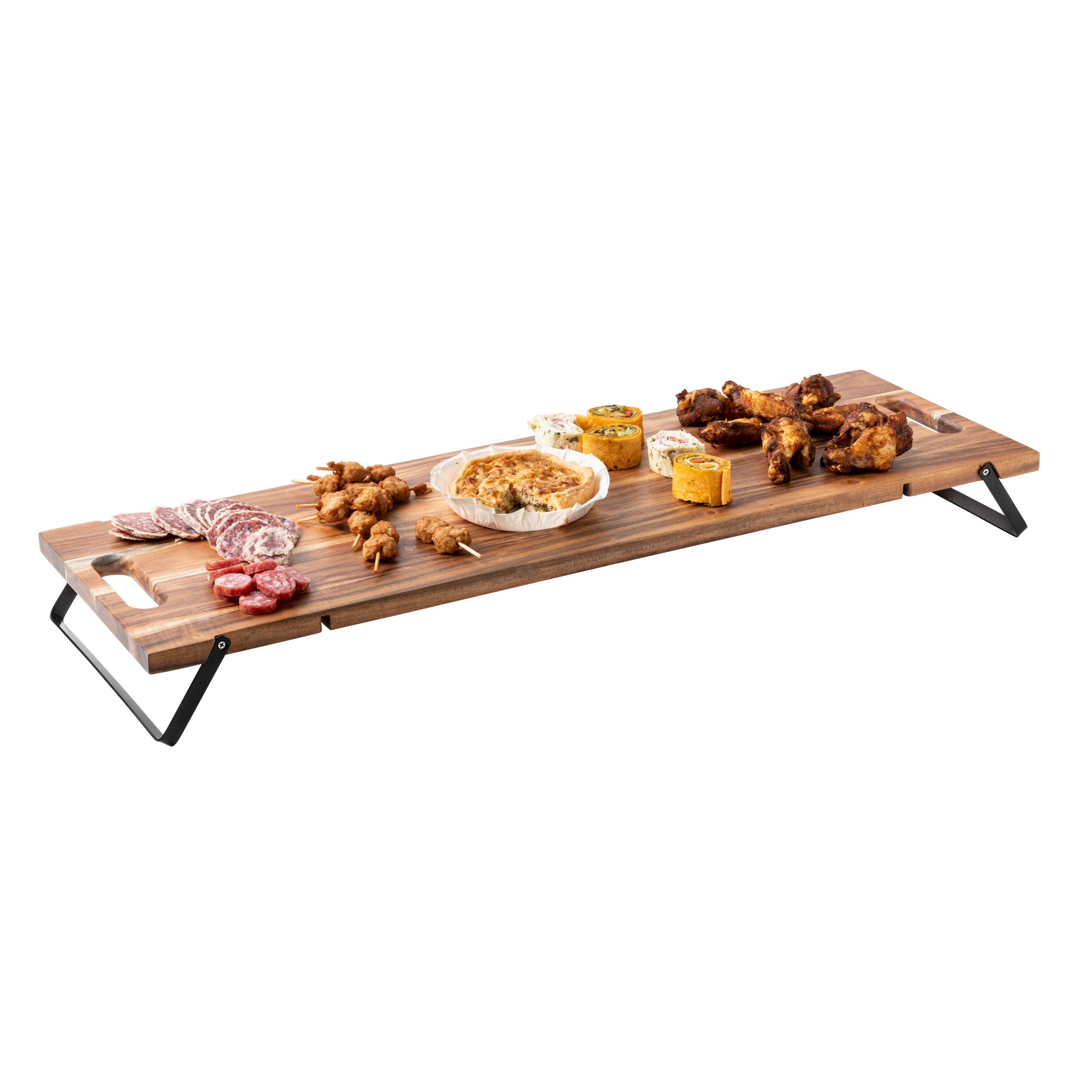 ACACIA LUX Serveerplank/tafel zwart, naturelH 1,8 x B 78 x D 25 cm