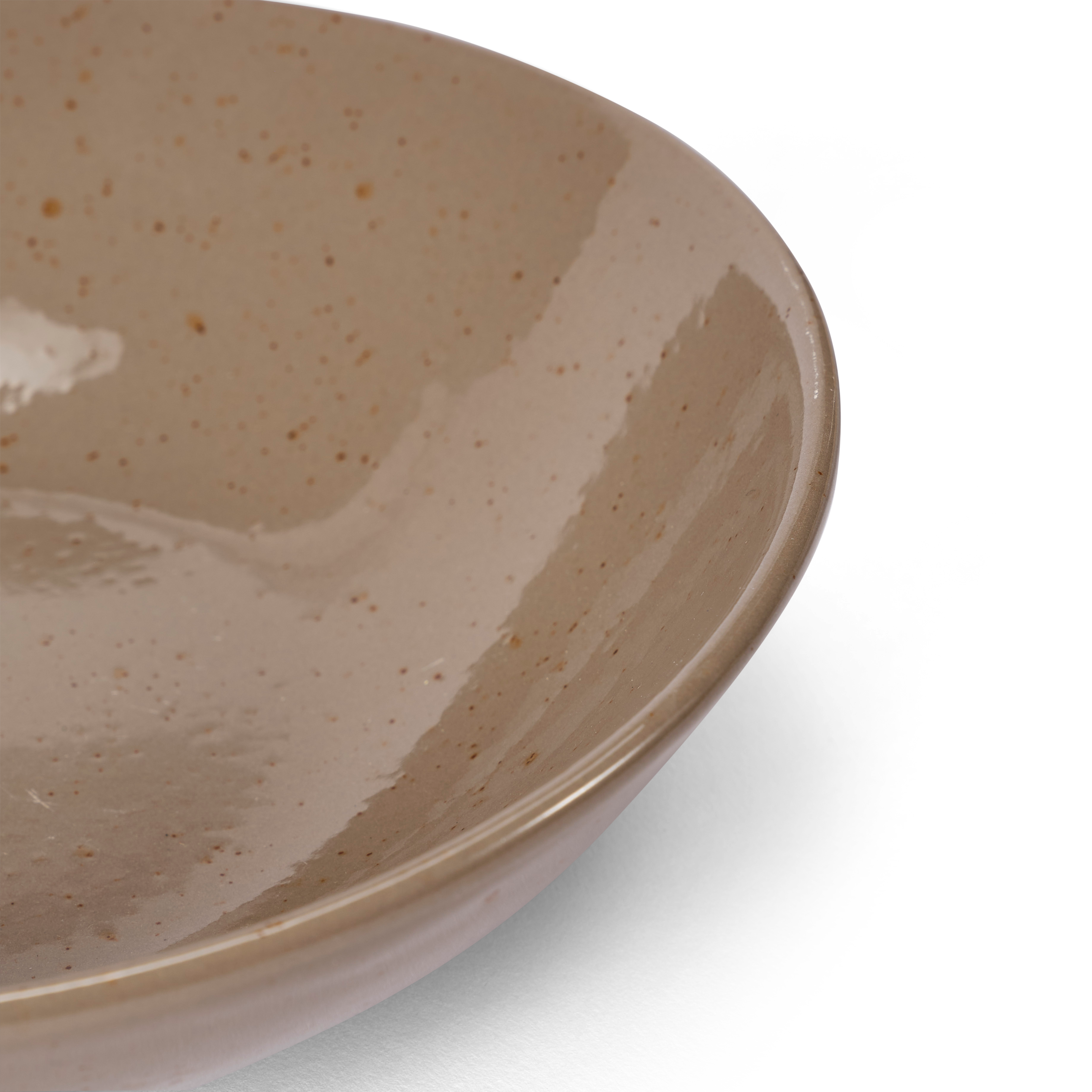 TERRA Diep bord taupe - set van 4 Ø 21 cm