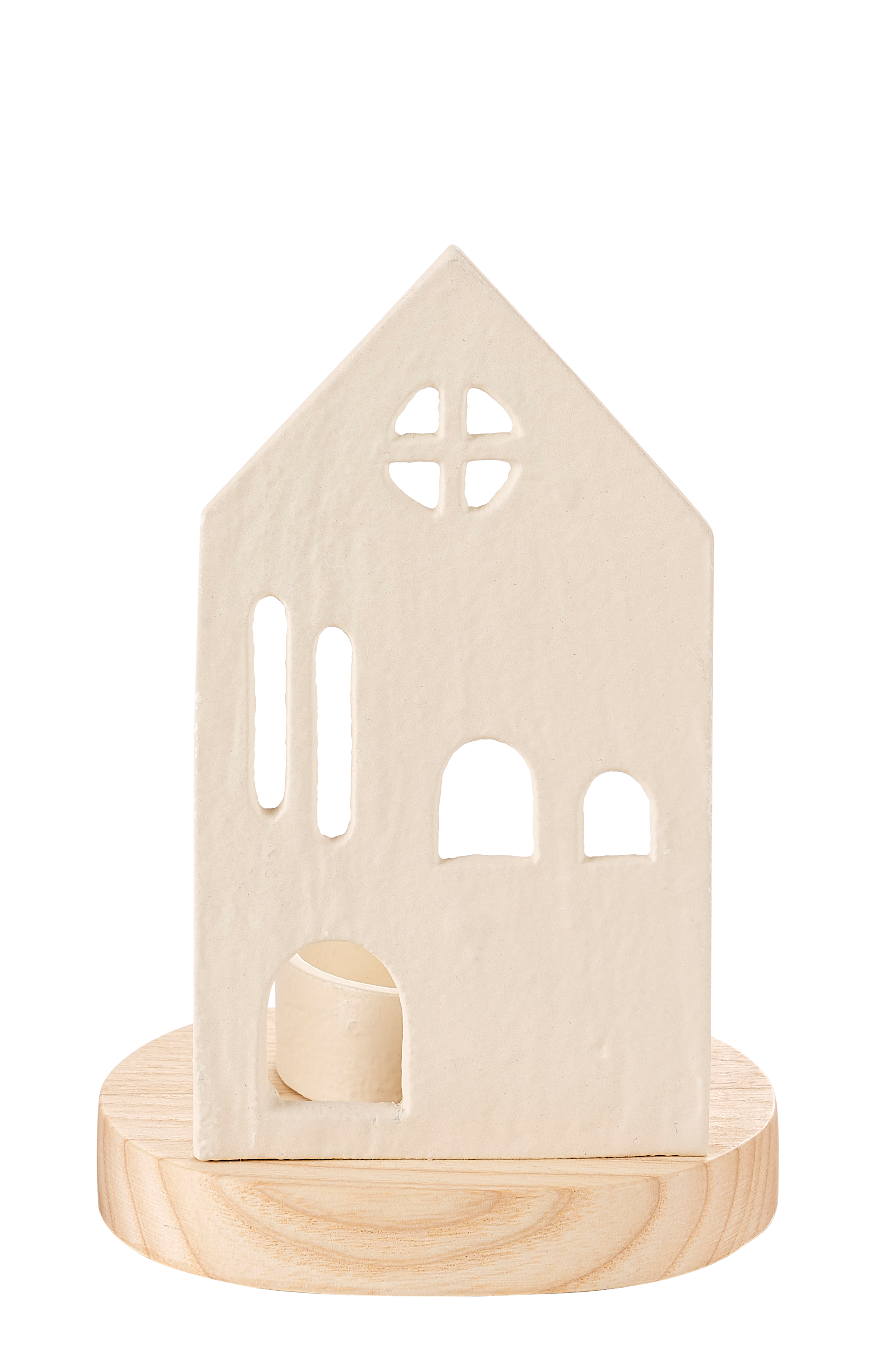 HOME Theelichthouder wit, naturelH 14,5 x B 10 x D 8 cm