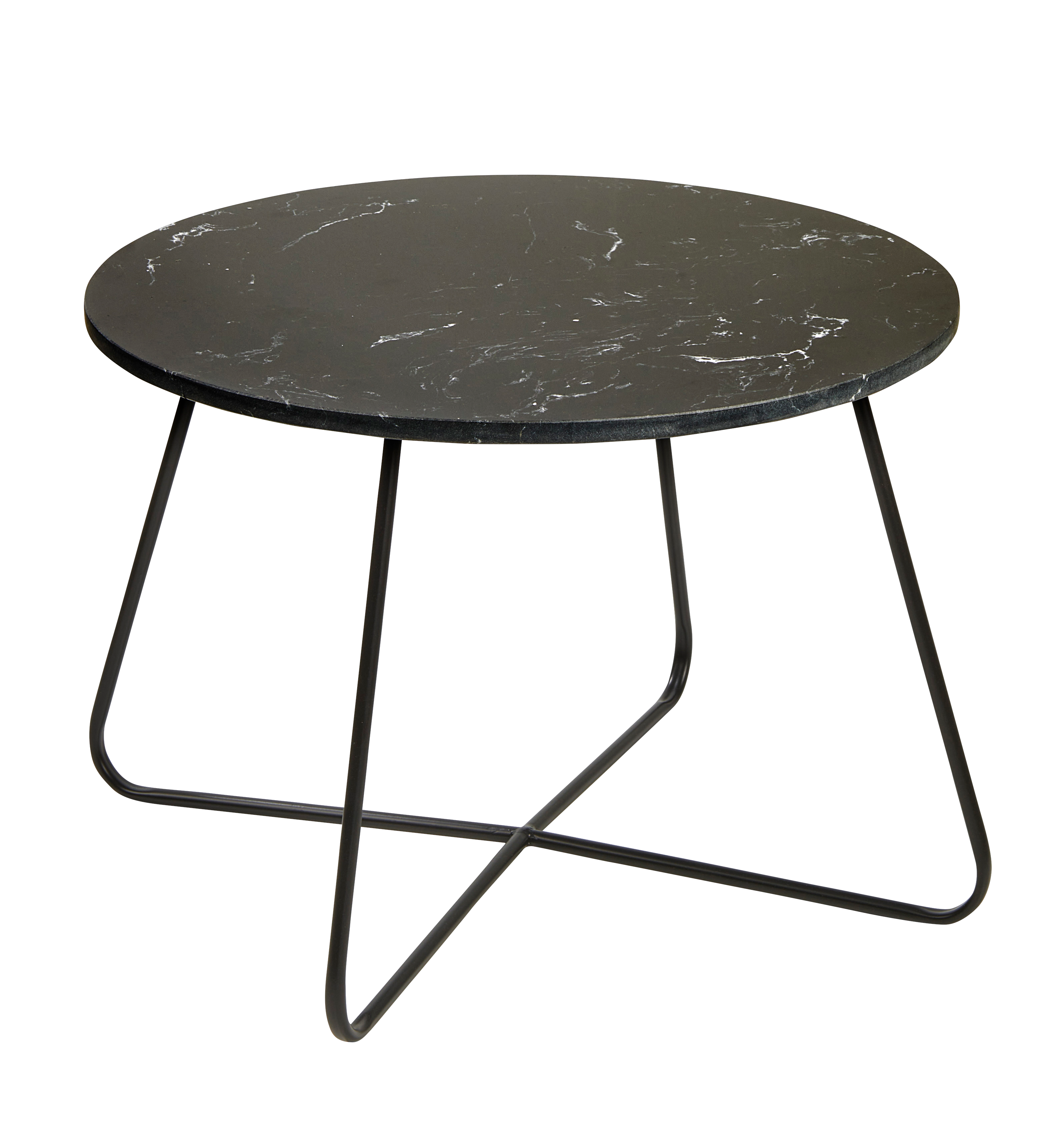 MARBO Bijzettafel zwartH 34,7 cm - Ø 50 cm