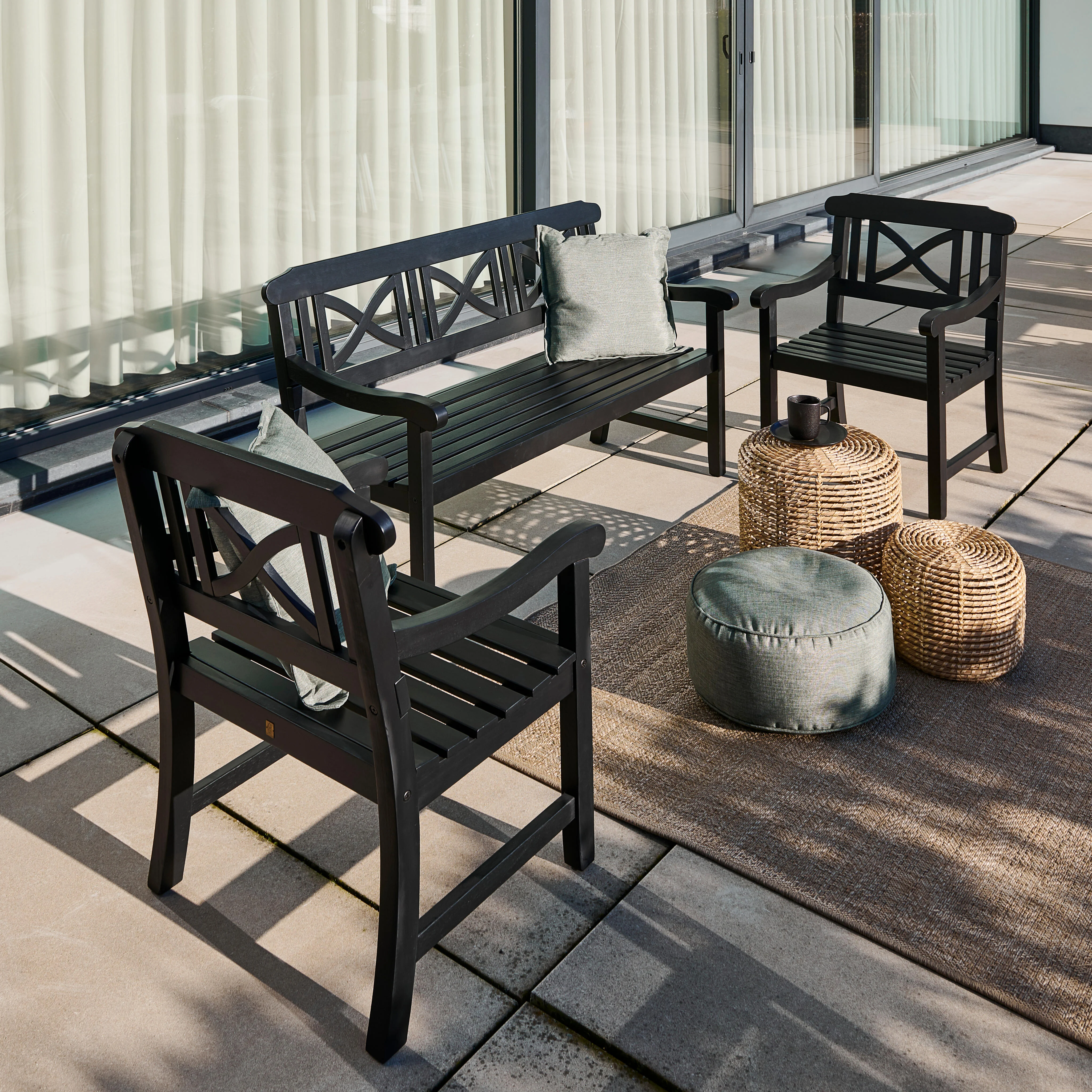 CROS Bank zwartH 88 x B 146,5 x D 63 cm