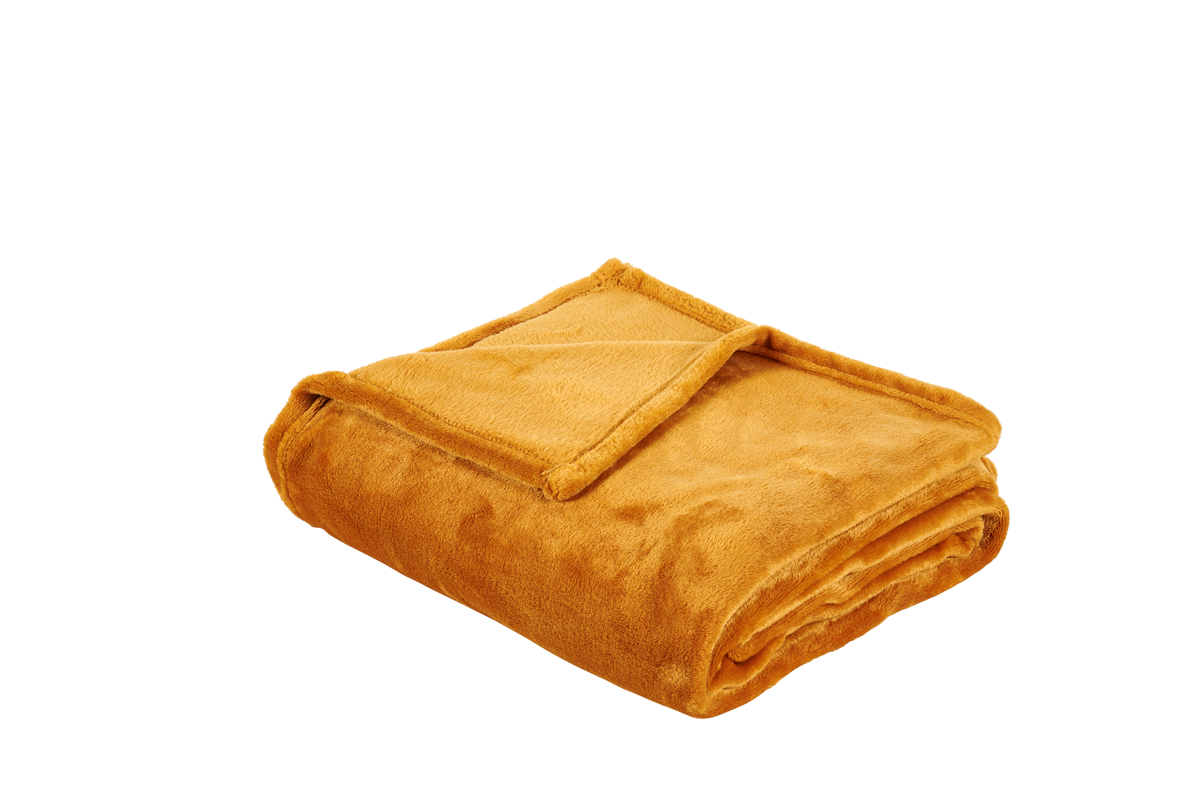 FLANELLA Plaid donkergeelB 150 x L 200 cm