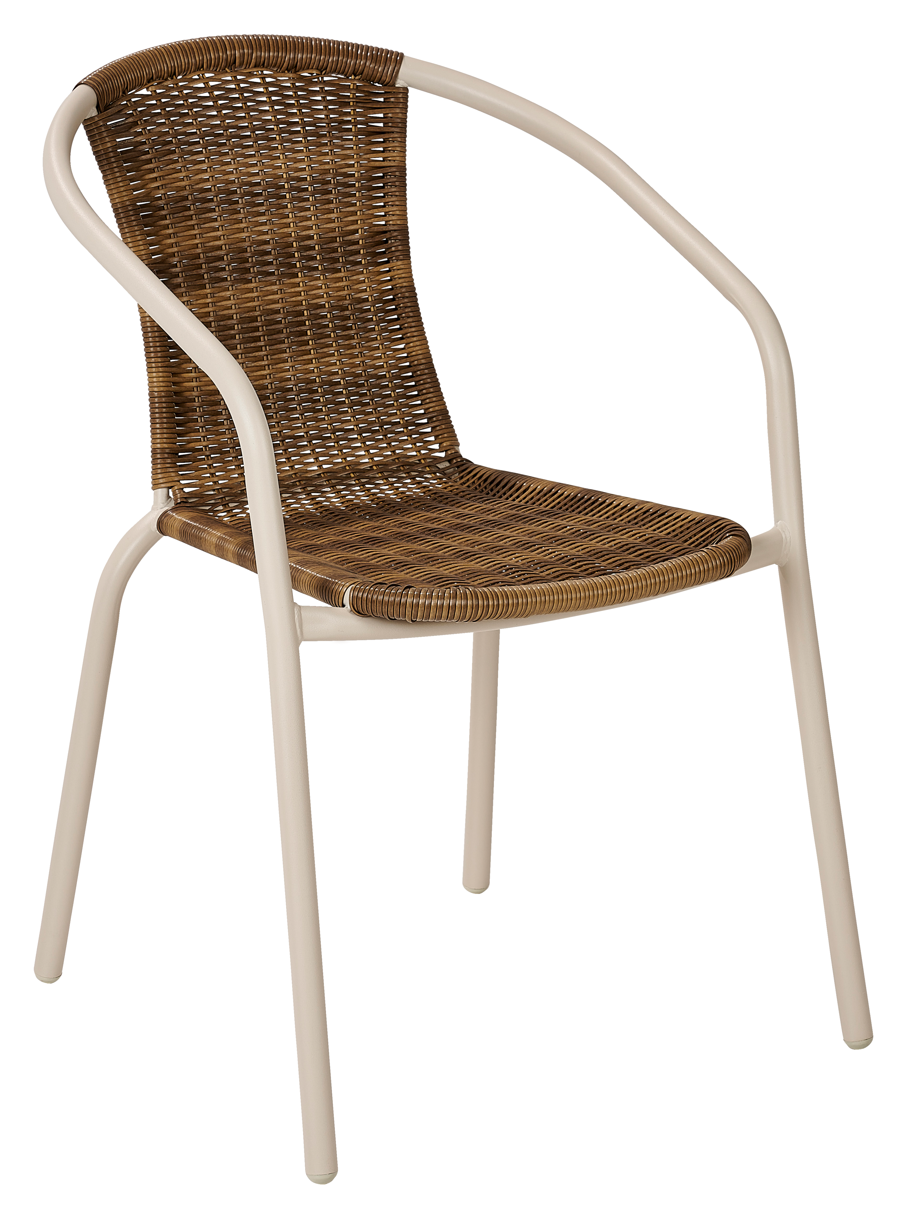 GERONA Stapelstoel zand + naturelH 77 x B 58 x D 53 cm - CASA