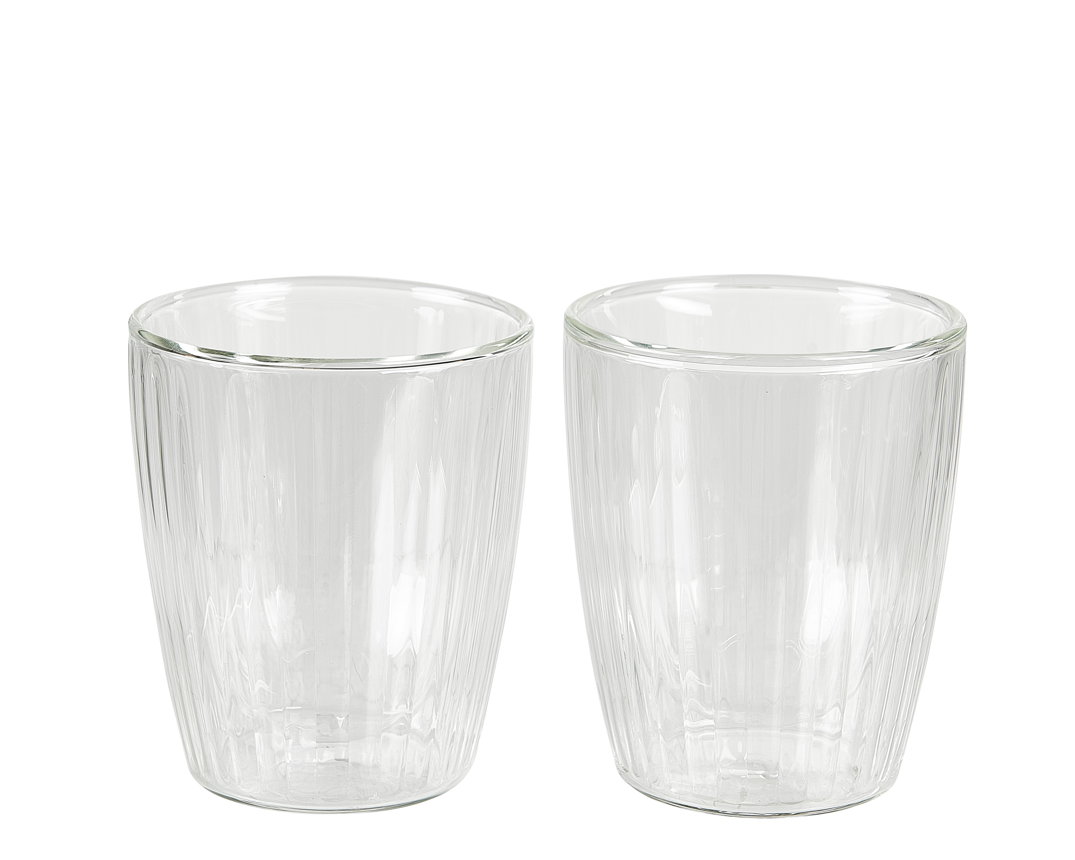 PAUSA Dubbelwandig glas set van 2 25 CL transparantH 9 cm - Ø 8,3 cm