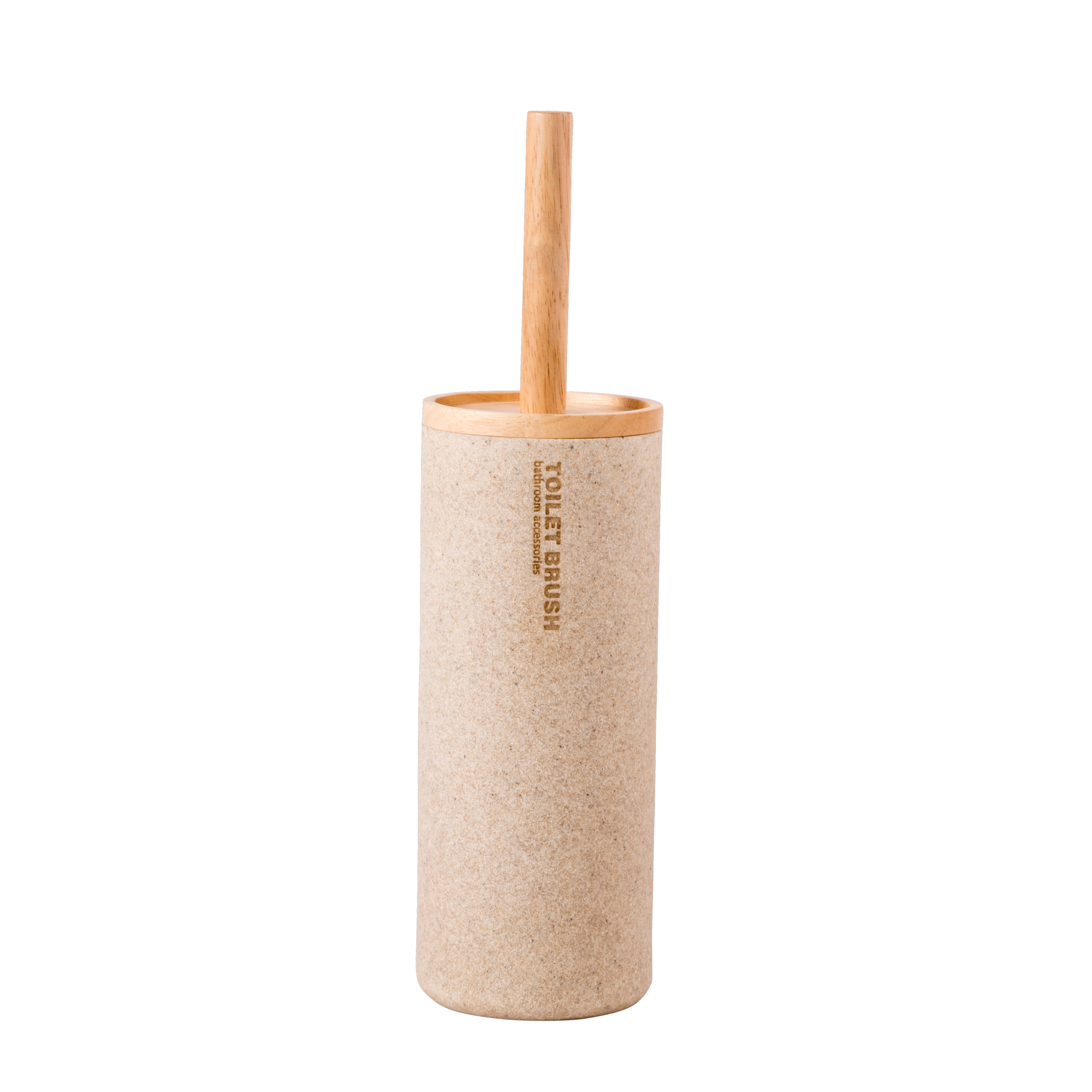NEW RESIN WC-borstel in houder naturelH 38,5 cm - Ø 10,3 cm