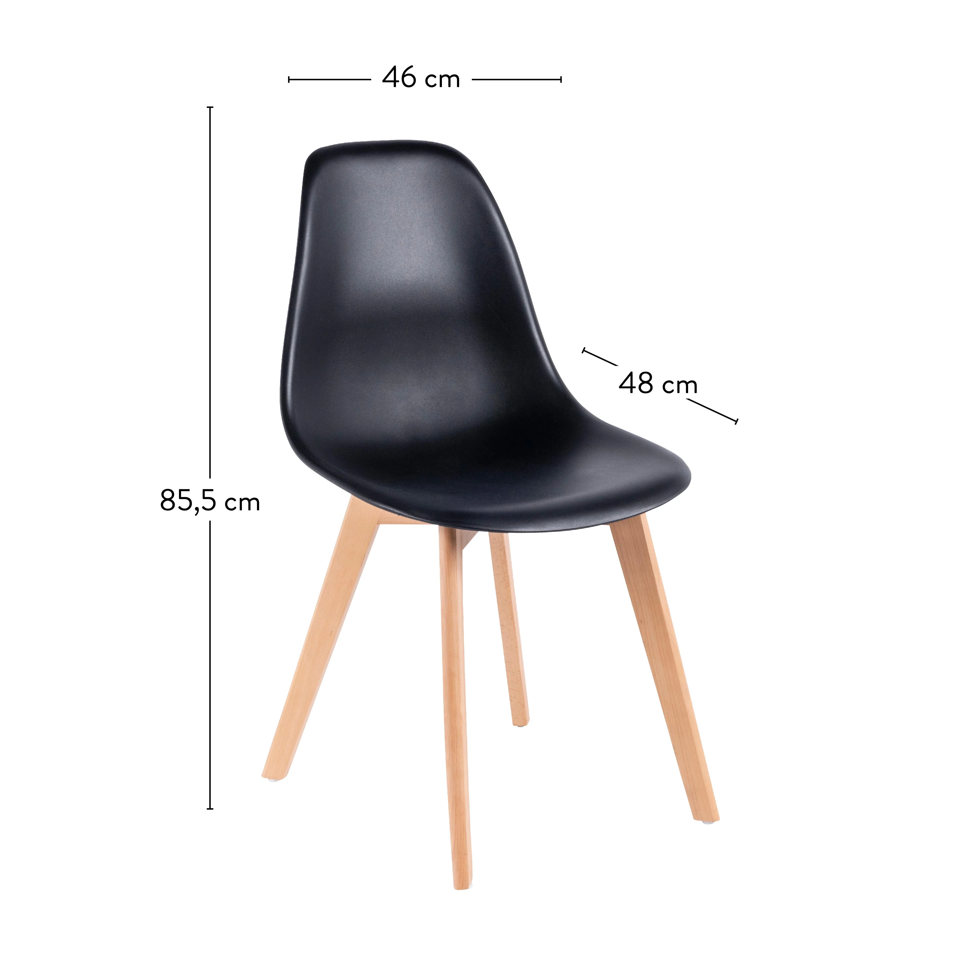 NEW MATS Eetkamerstoel zwartH 85,5 x B 46 x D 48 cm