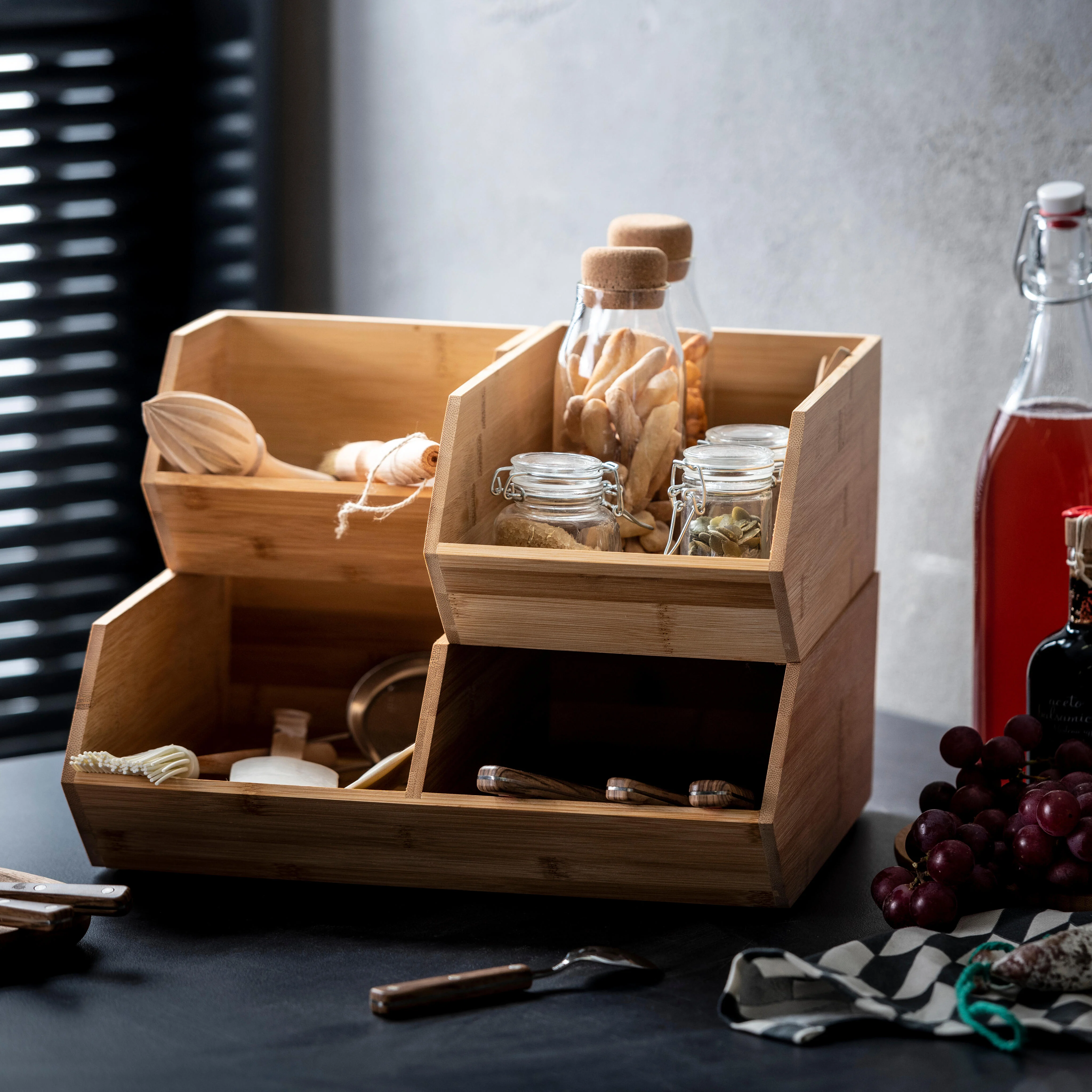 BAMBOO Organiser stapelbaar naturelH 13 x B 17 x D 31 cm