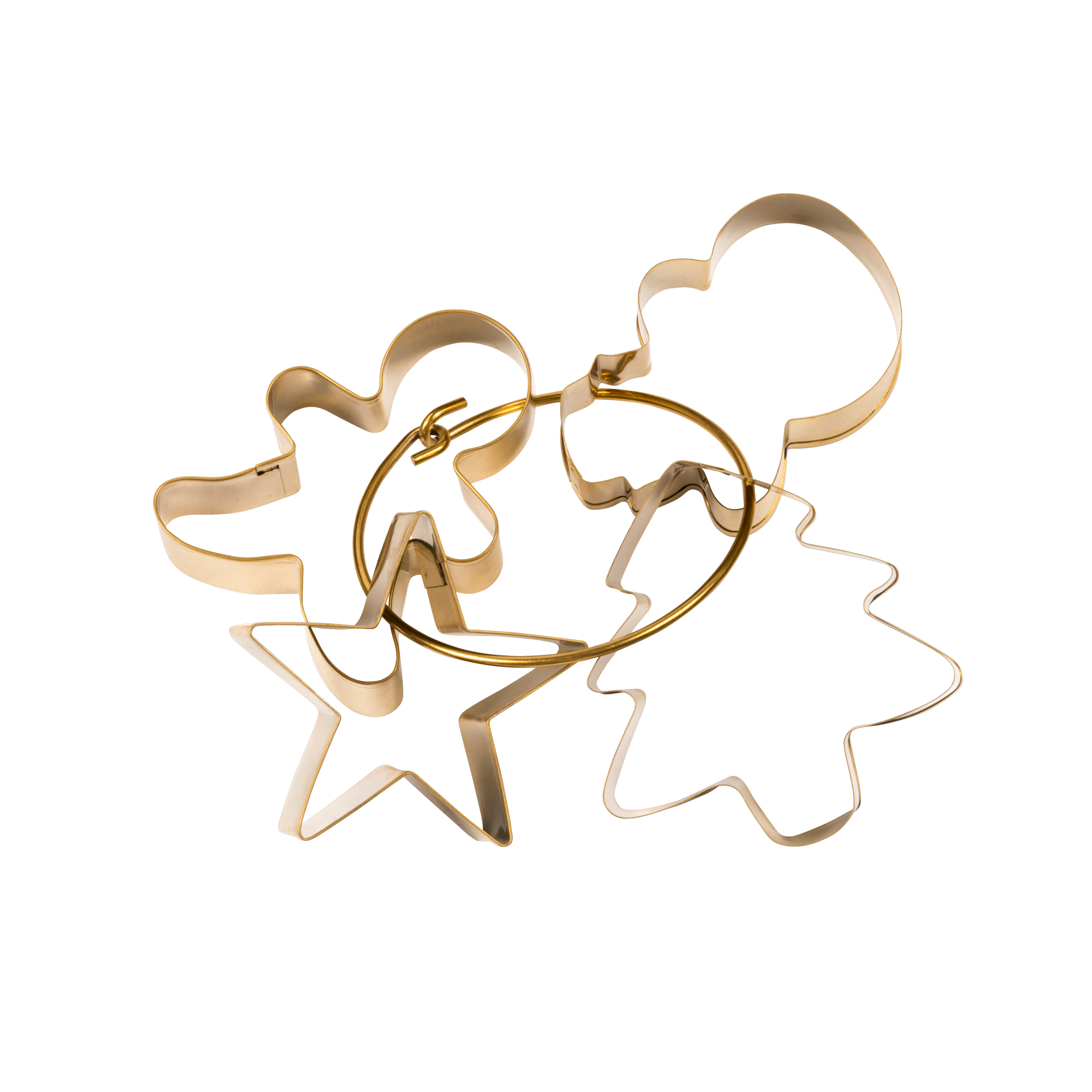 X-MAS GOLD Uitsteekvormpjes set van 4 goud